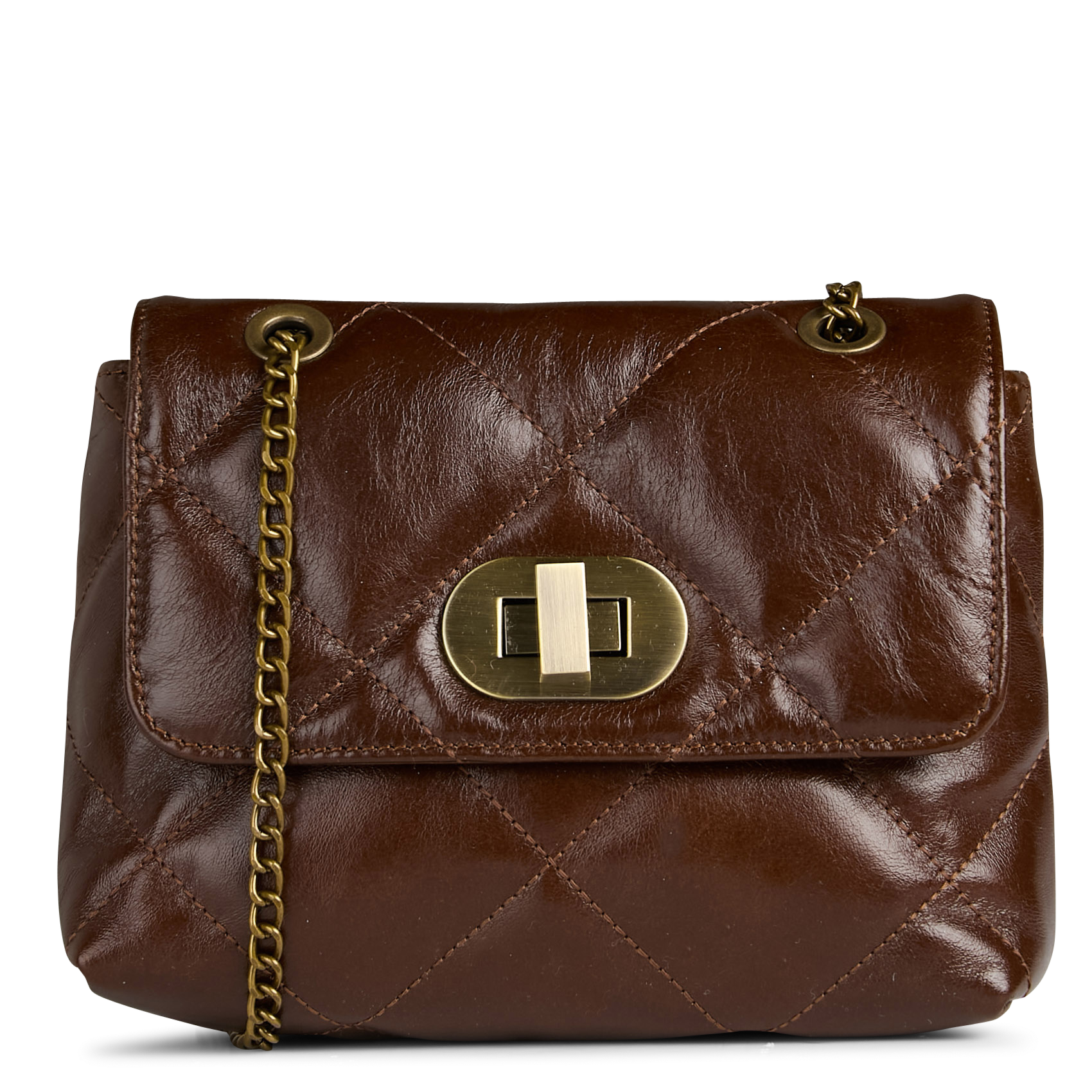 Sac bandoulière en cuir MAISON 123 Marron