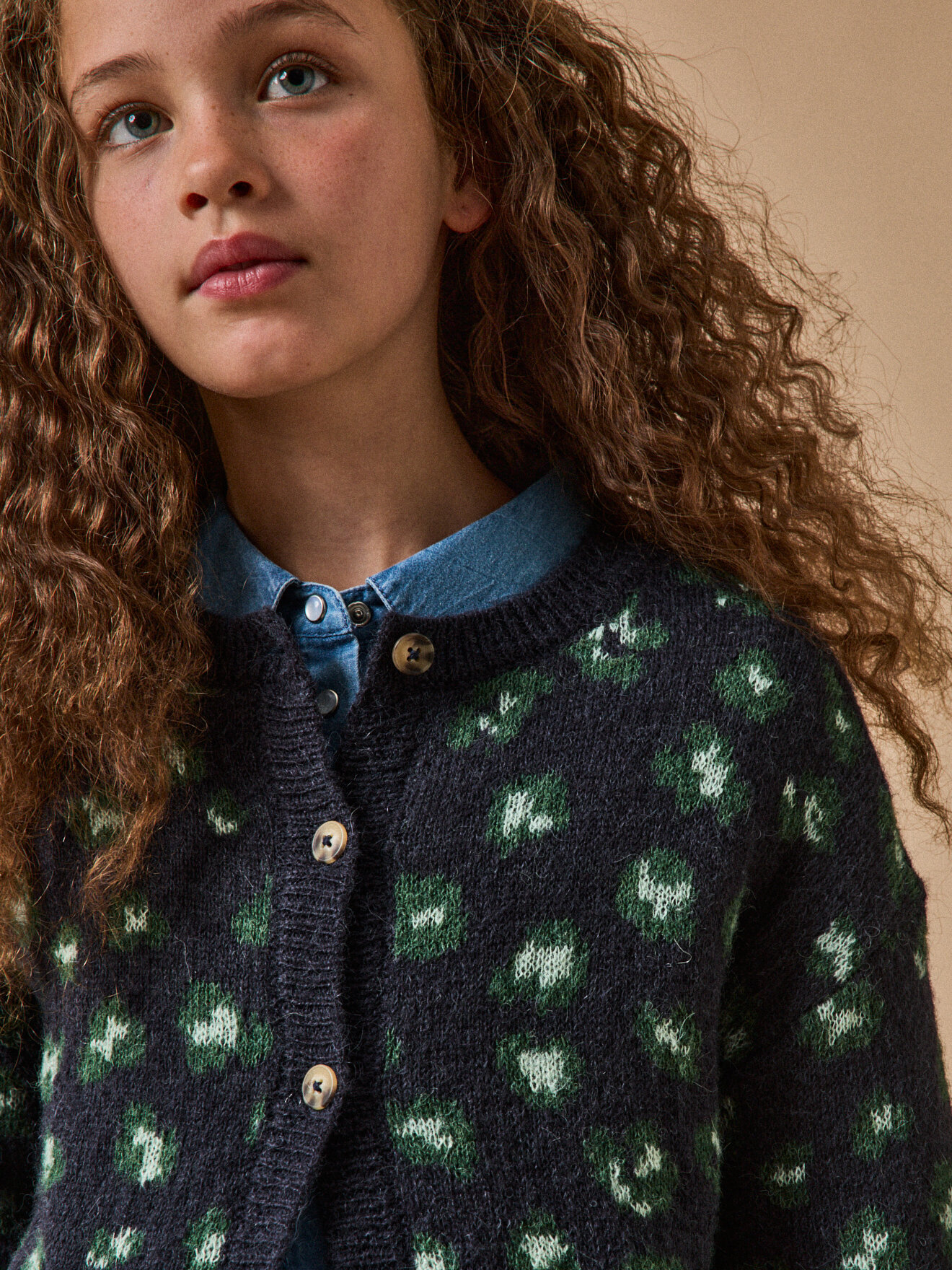 Leopard print cardigan CYRILLUS Blue