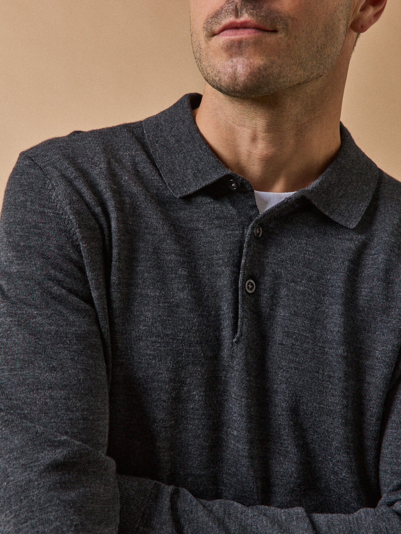 Fine merino wool polo neck sweater CYRILLUS Grey