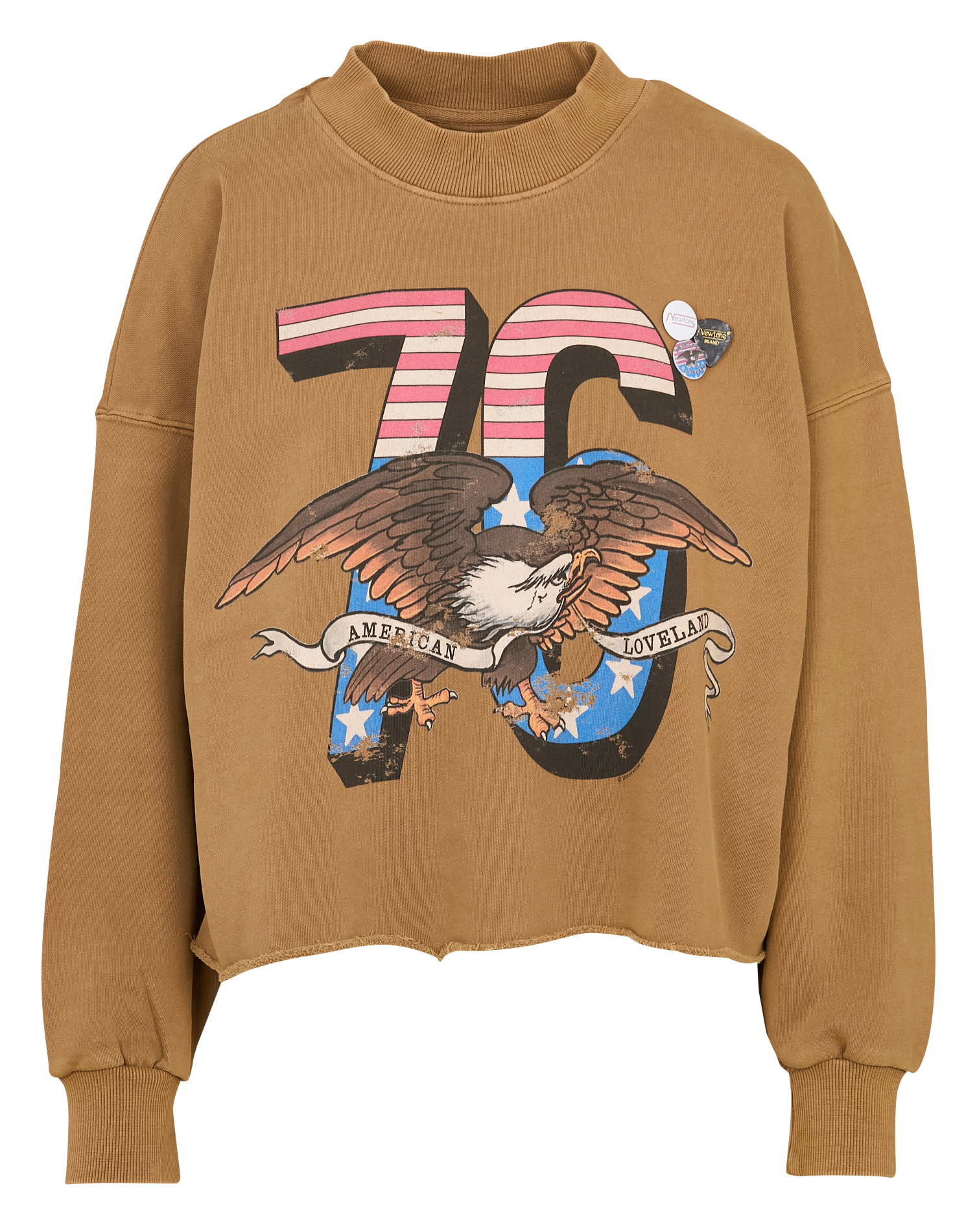 Sweat oversize col montant sérigraphié en coton NEWTONE Marron