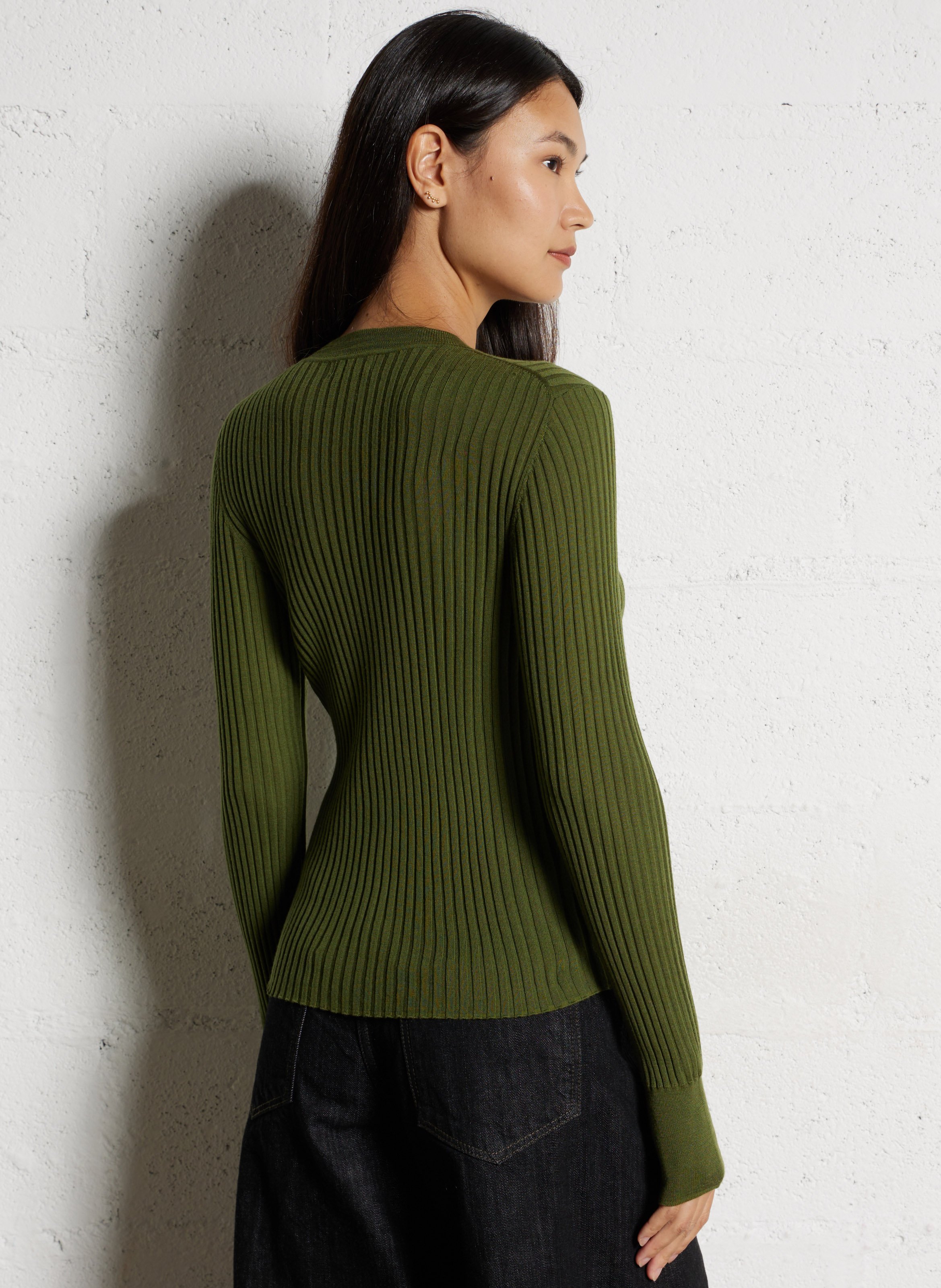Abidjan wool round-neck sweater SOEUR Green
