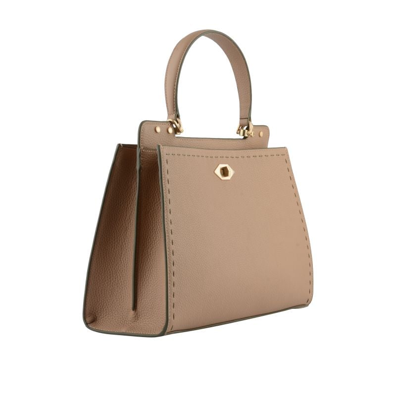 Handbag - cowhide leather POURCHET Brown