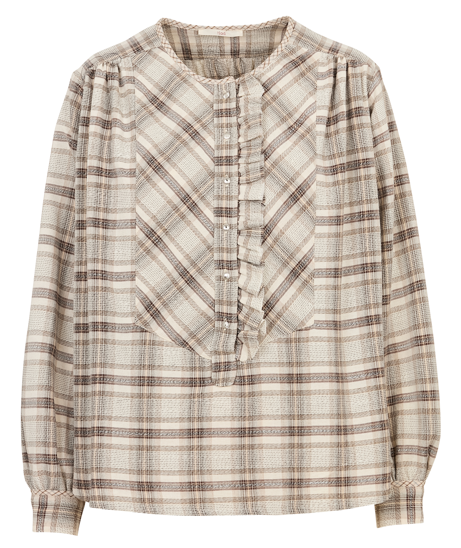 Oversized striped shirt with ruffles HOD PARIS Beige