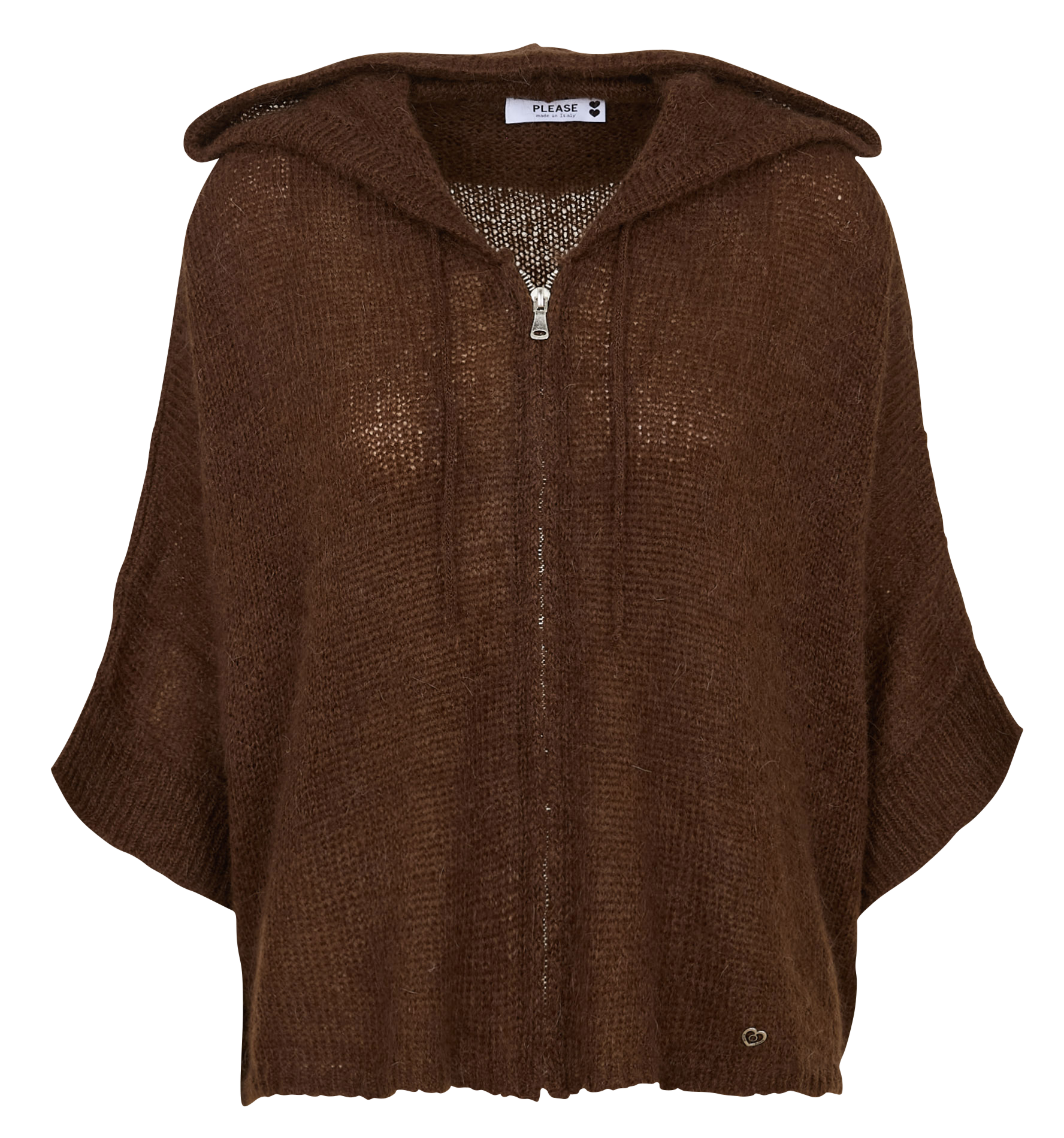 Weites Kapuzencape Braun