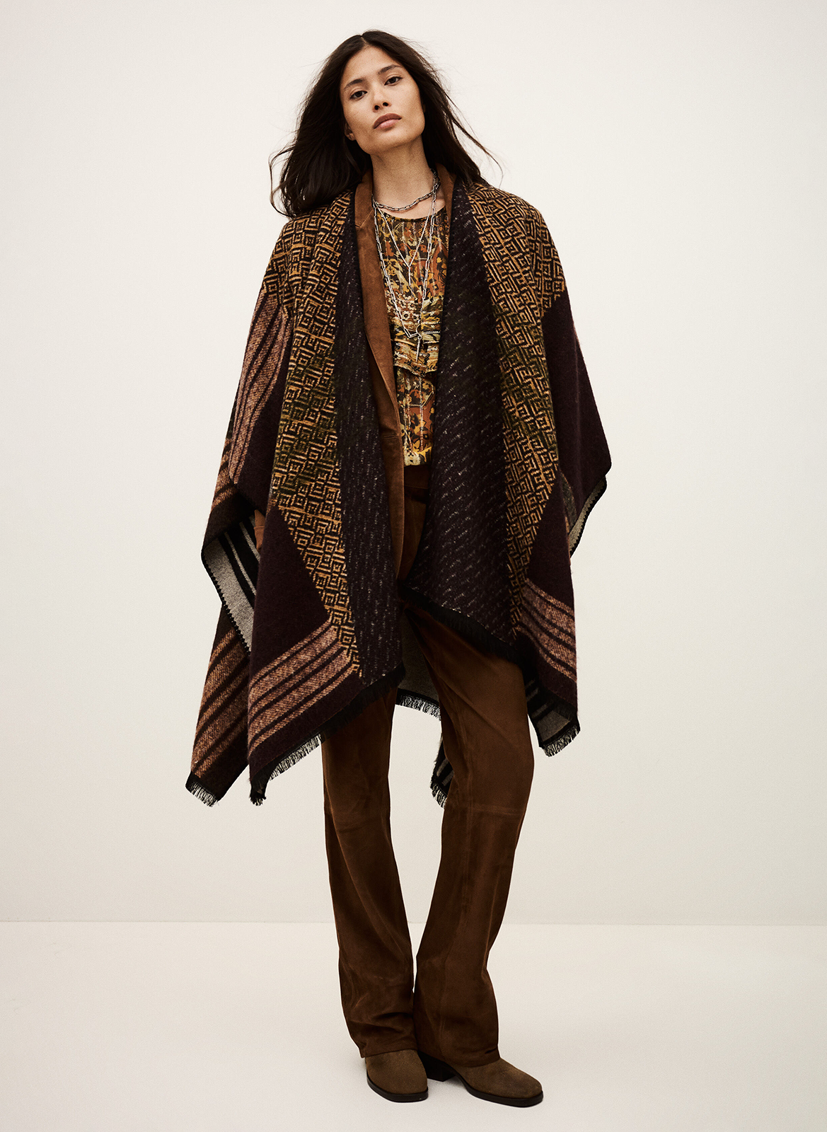 Poncho imprimé BA&SH Multicolore