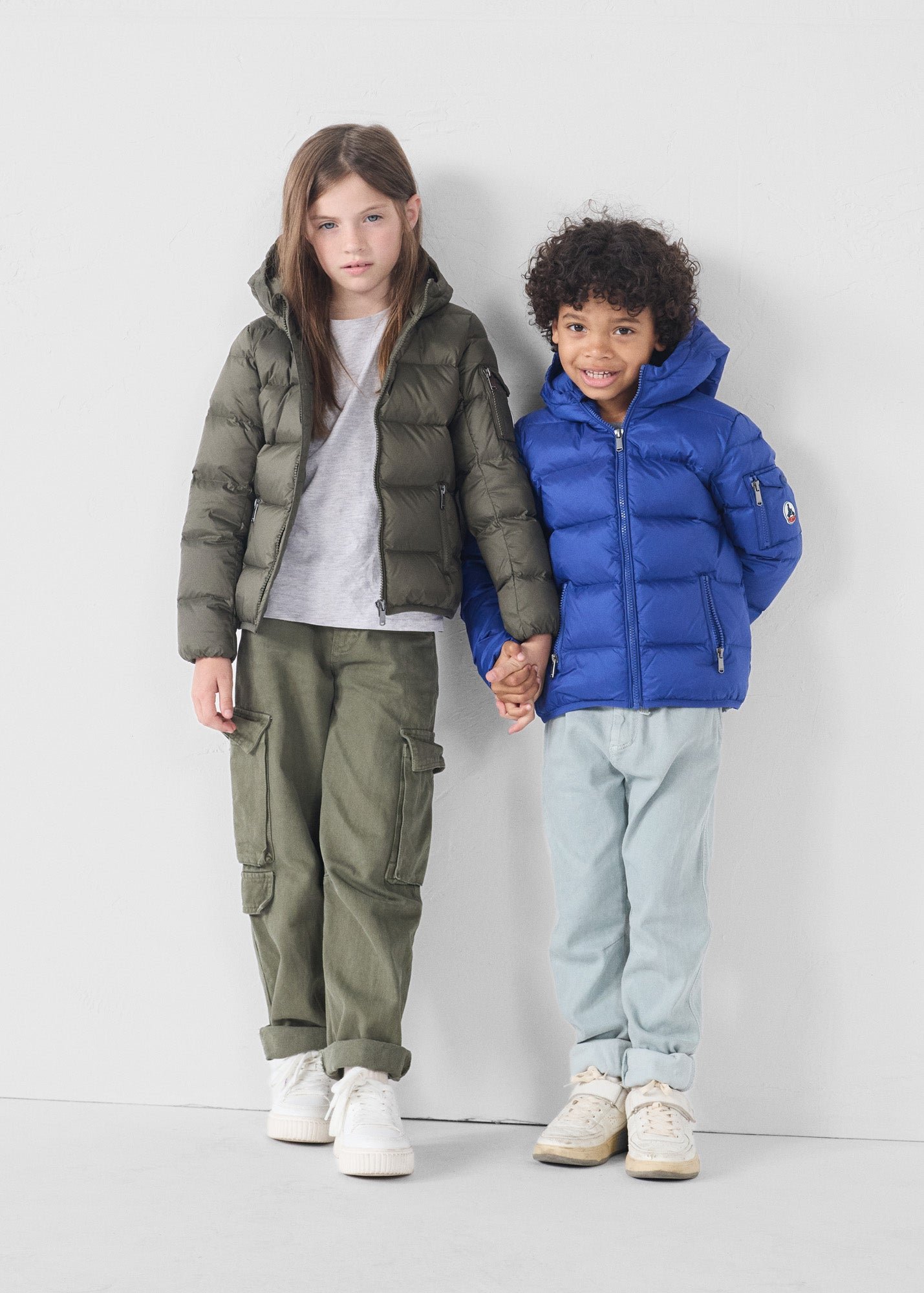 Kids' hooded down jacket for extreme cold Kazan. JOTT Green