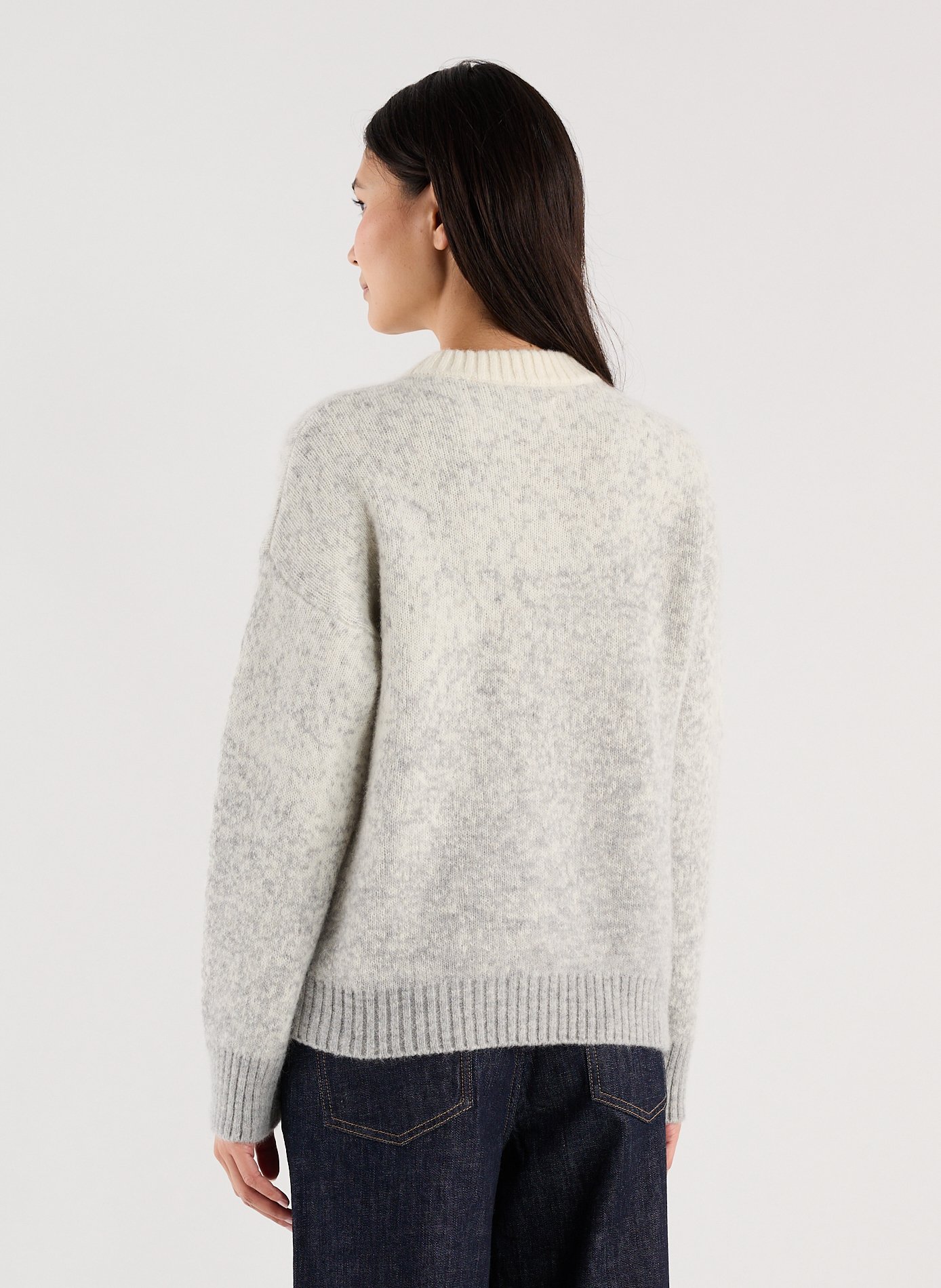 Round-neck alpaca-blend sweater SAISON 1865 Grey