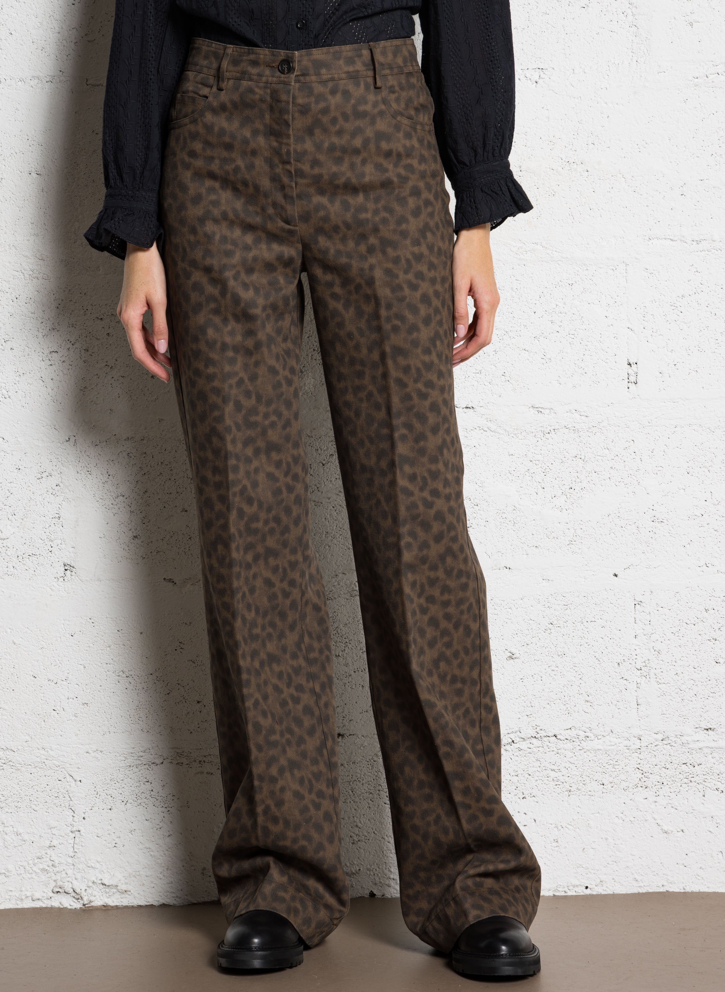 Pantalon large en cotin mélangé HARTFORD Multicolore