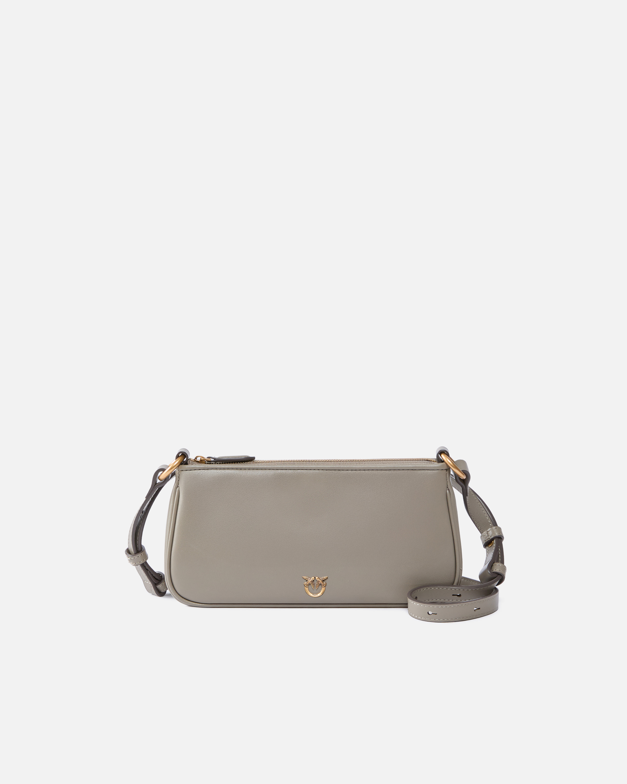 Mini leather half-moon baguette shoulder bag PINKO