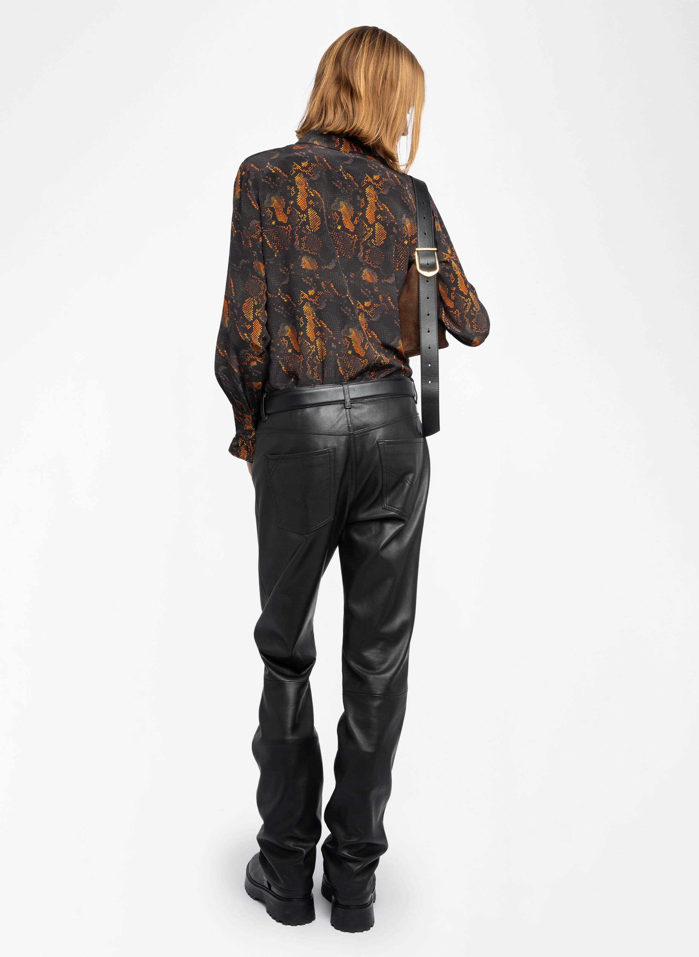 Straight-cut silk shirt with classic collar ZADIG&VOLTAIRE Black