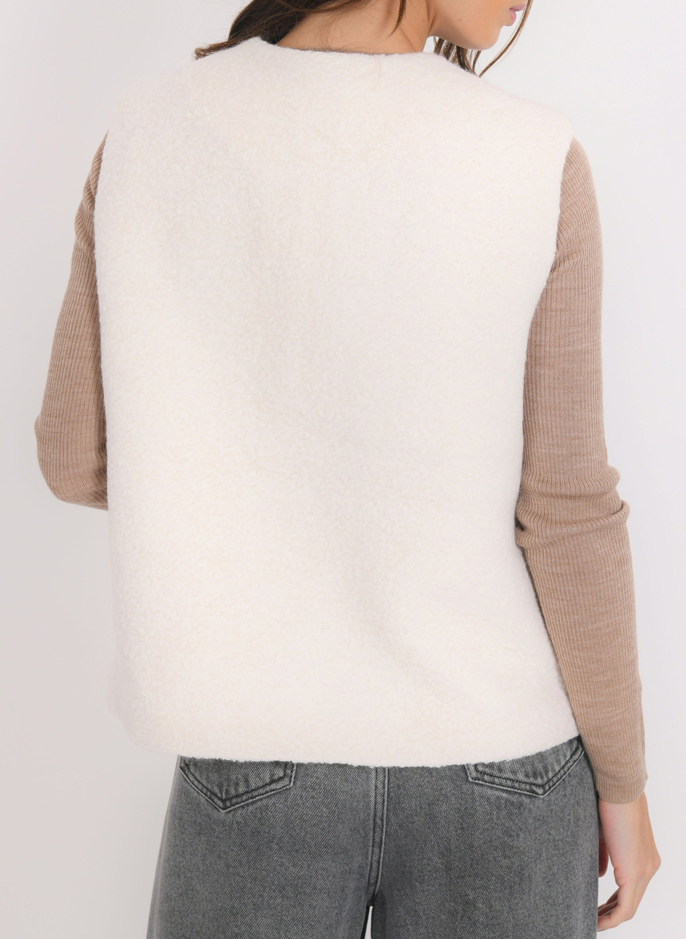 Veste sans manches en laine mélangée KOOKAI Beige