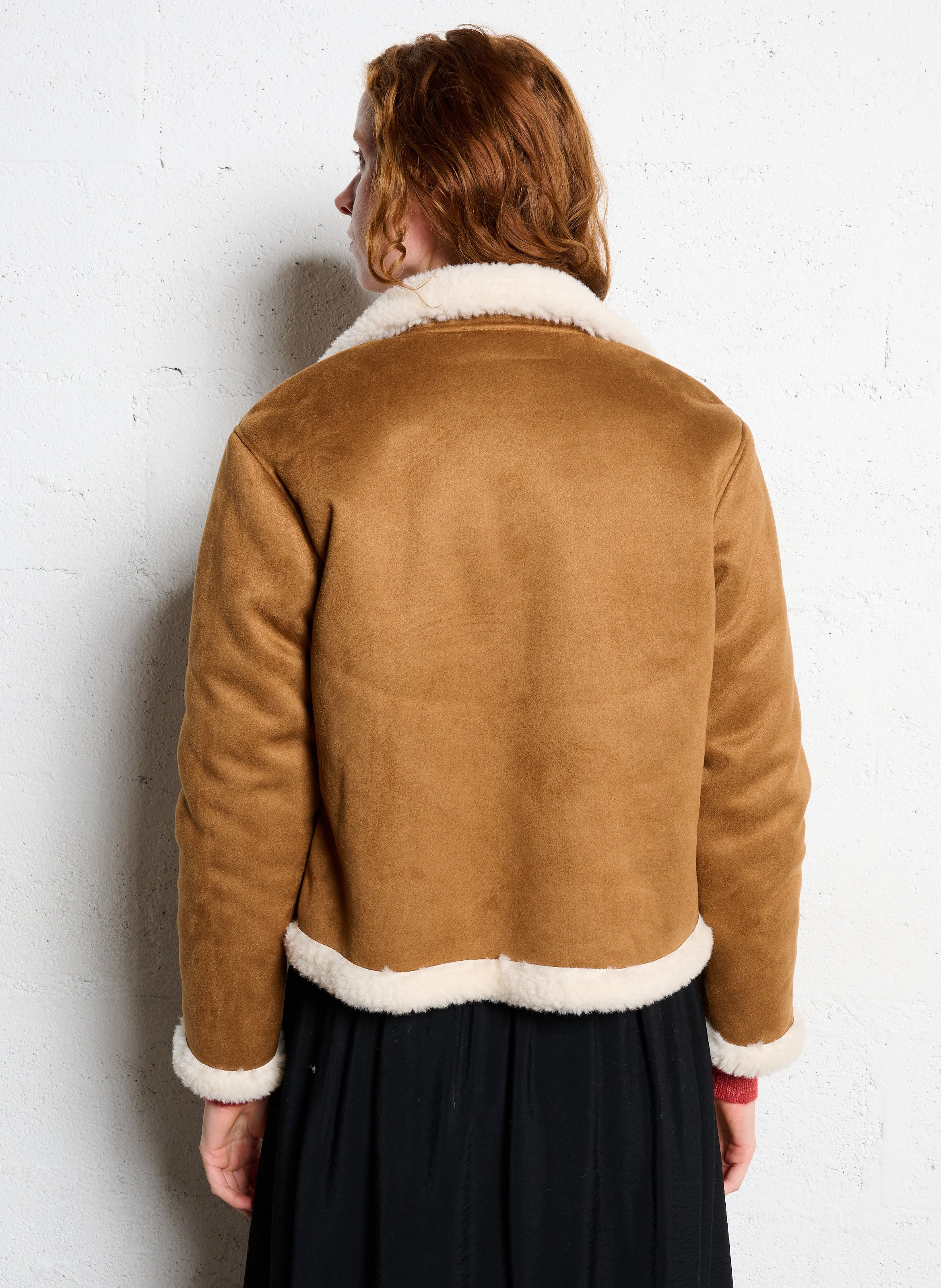 Gerade geschnittene Jacke aus Kunstpelz SUD EXPRESS Braun