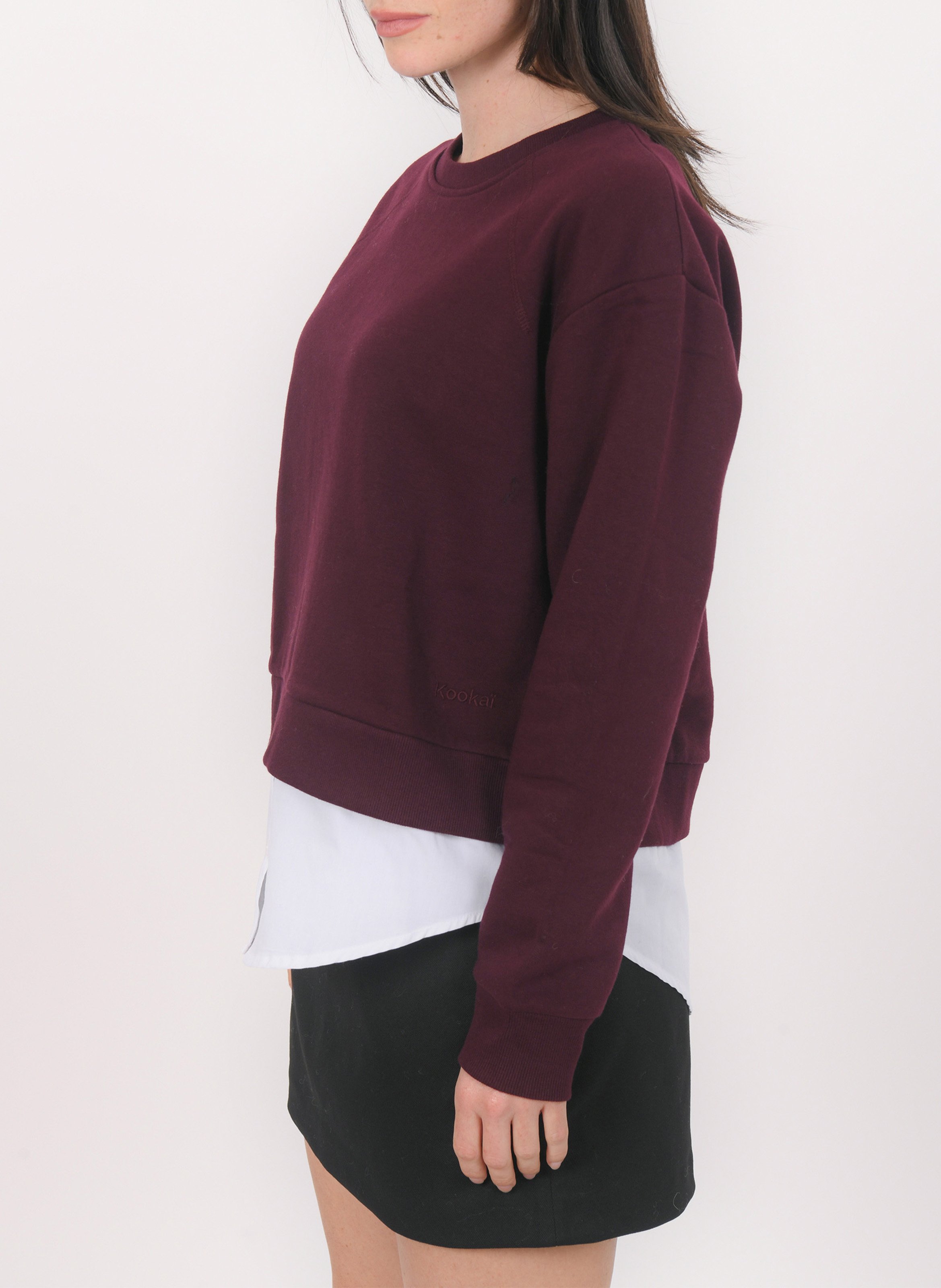 Sweat col rond en coton mélangé KOOKAI Rouge