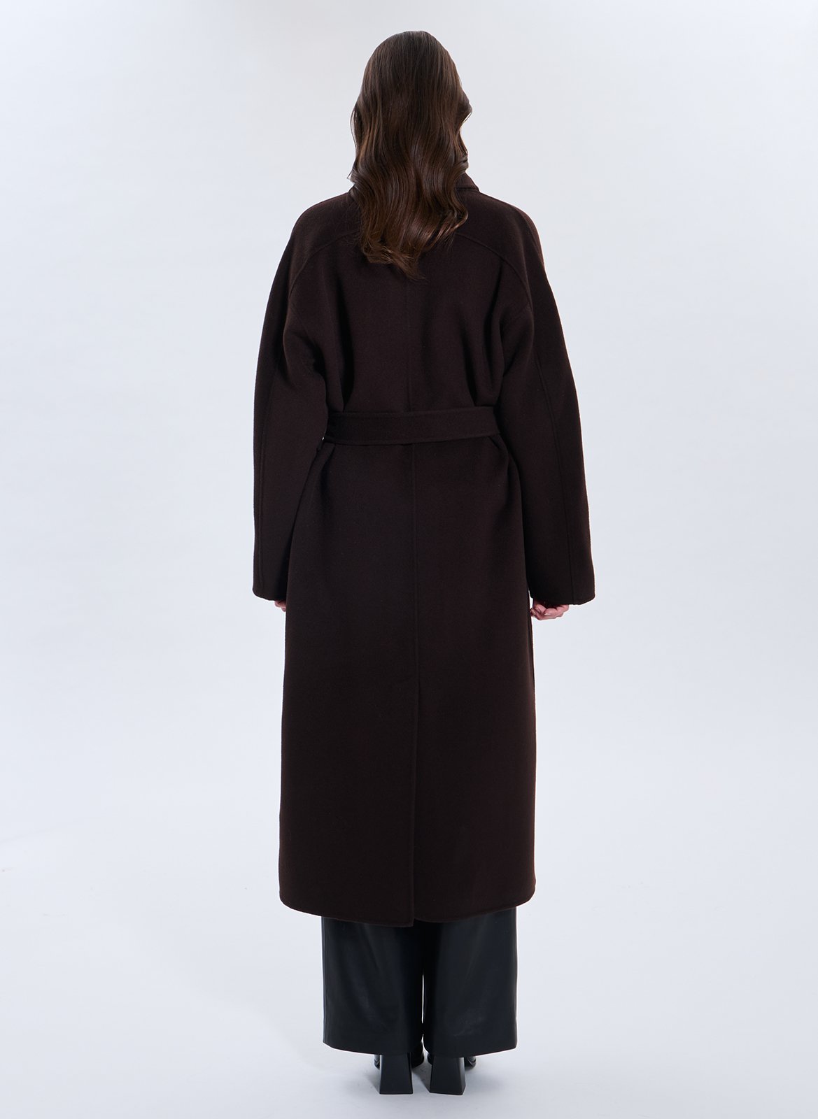 Coat with notched lapel in blended wool ZAPA Brown