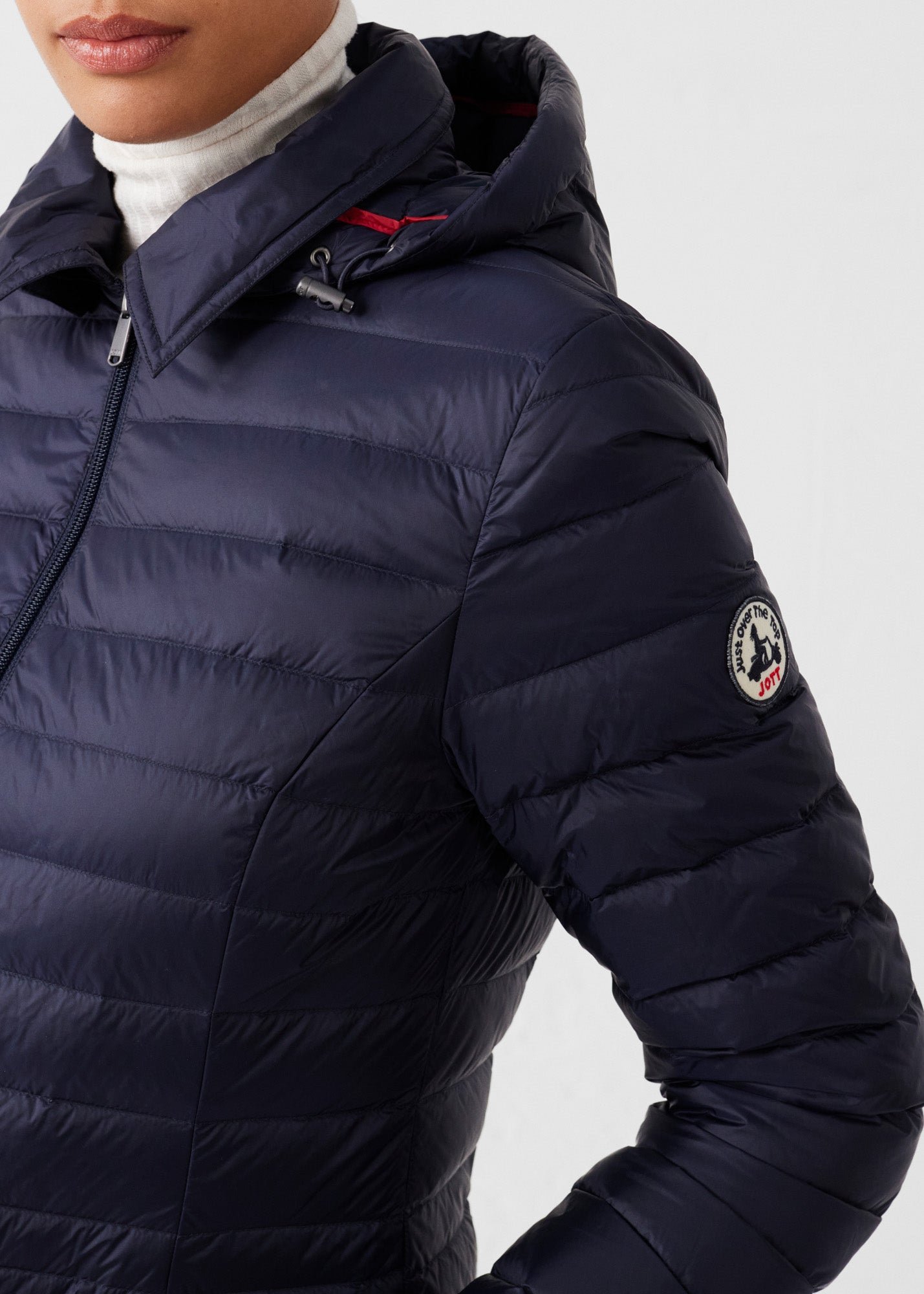 Mid-length hooded puffer jacket nour 2.0 JOTT Blue