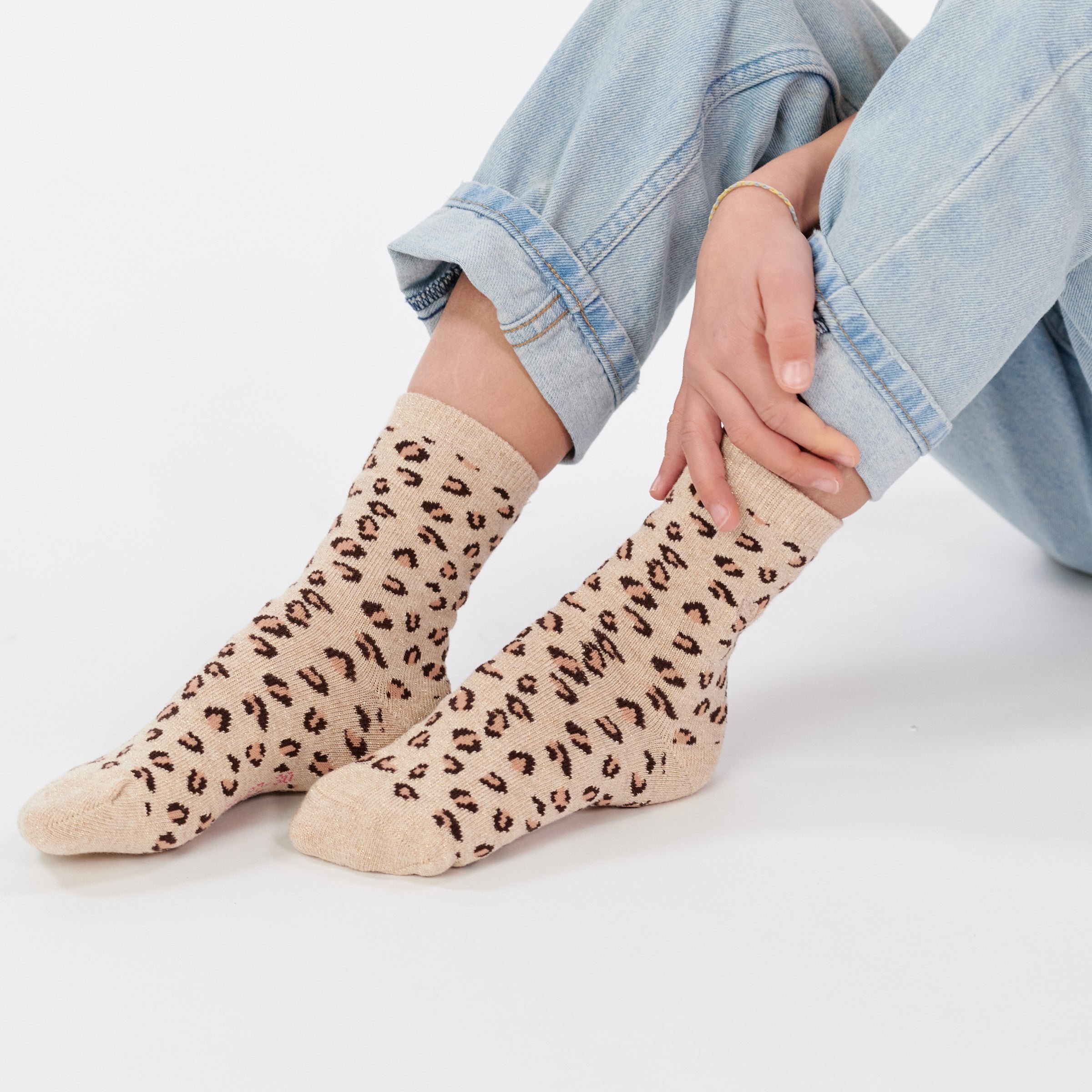 Leopard socks BILLYBELT Beige