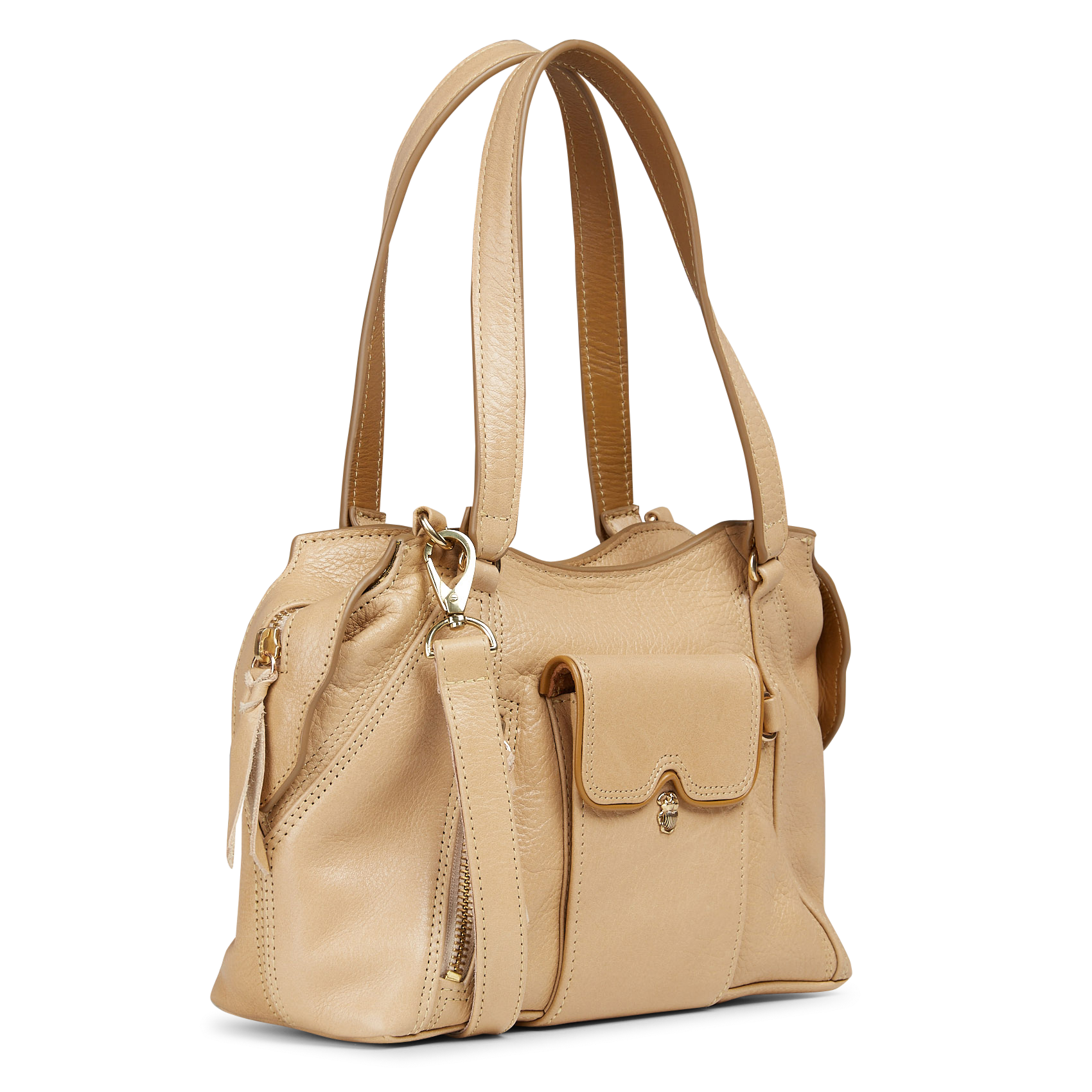 Umhängetasche aus Leder CLARIS VIROT Beige