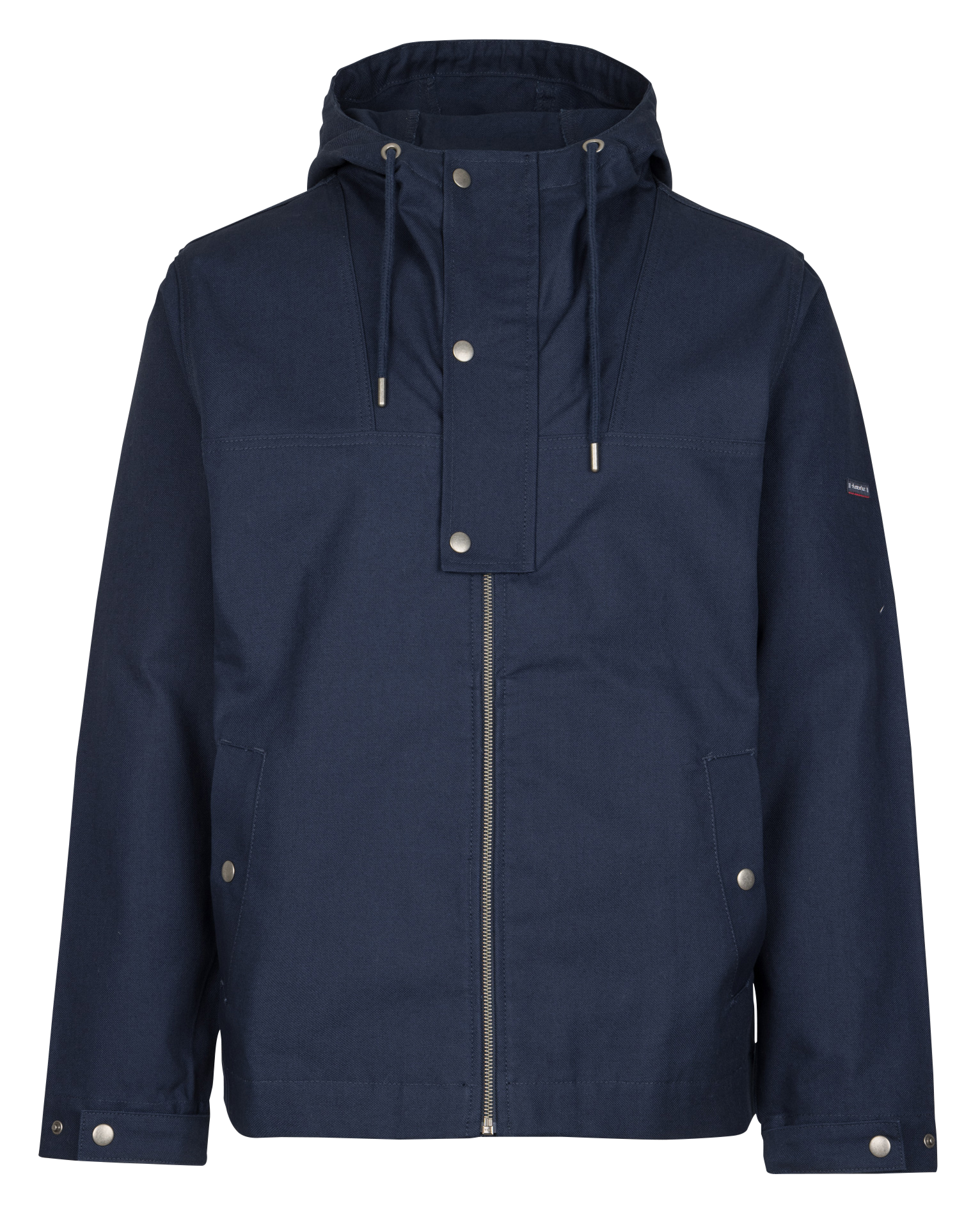 High-neck straight cotton jacket ARMOR LUX Blue