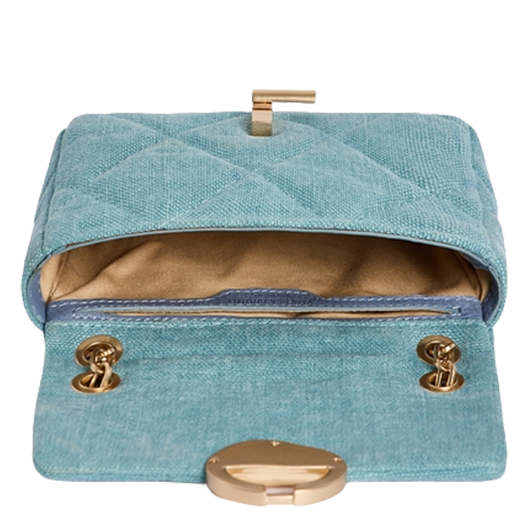 Schoudertas van linnen Blauw