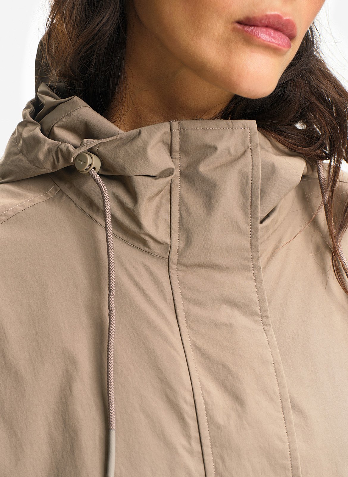 Mid-length hooded oversized parka AIGLE Brown