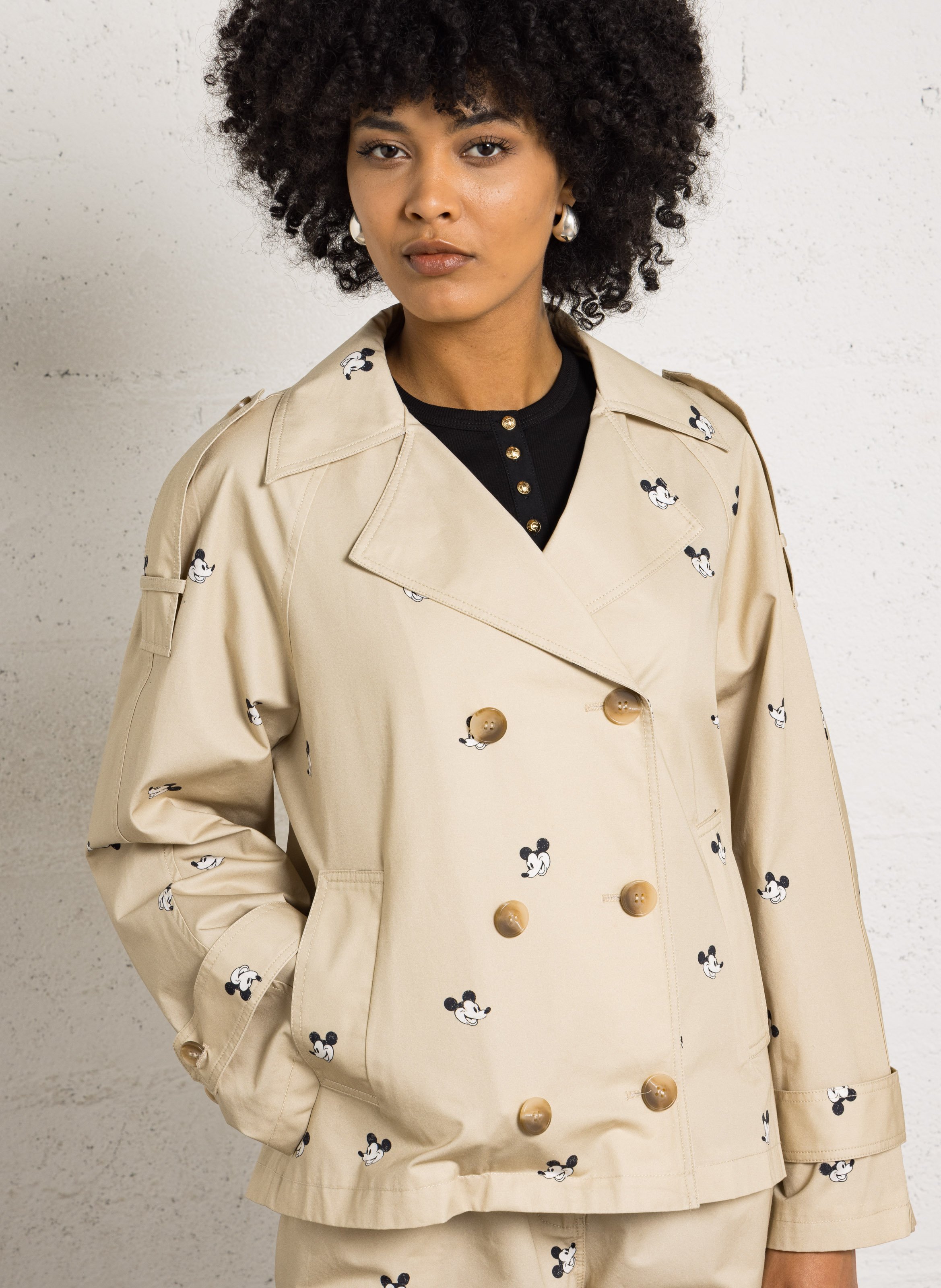 Katoenen trenchcoat met klassieke kraag BERENICE Beige