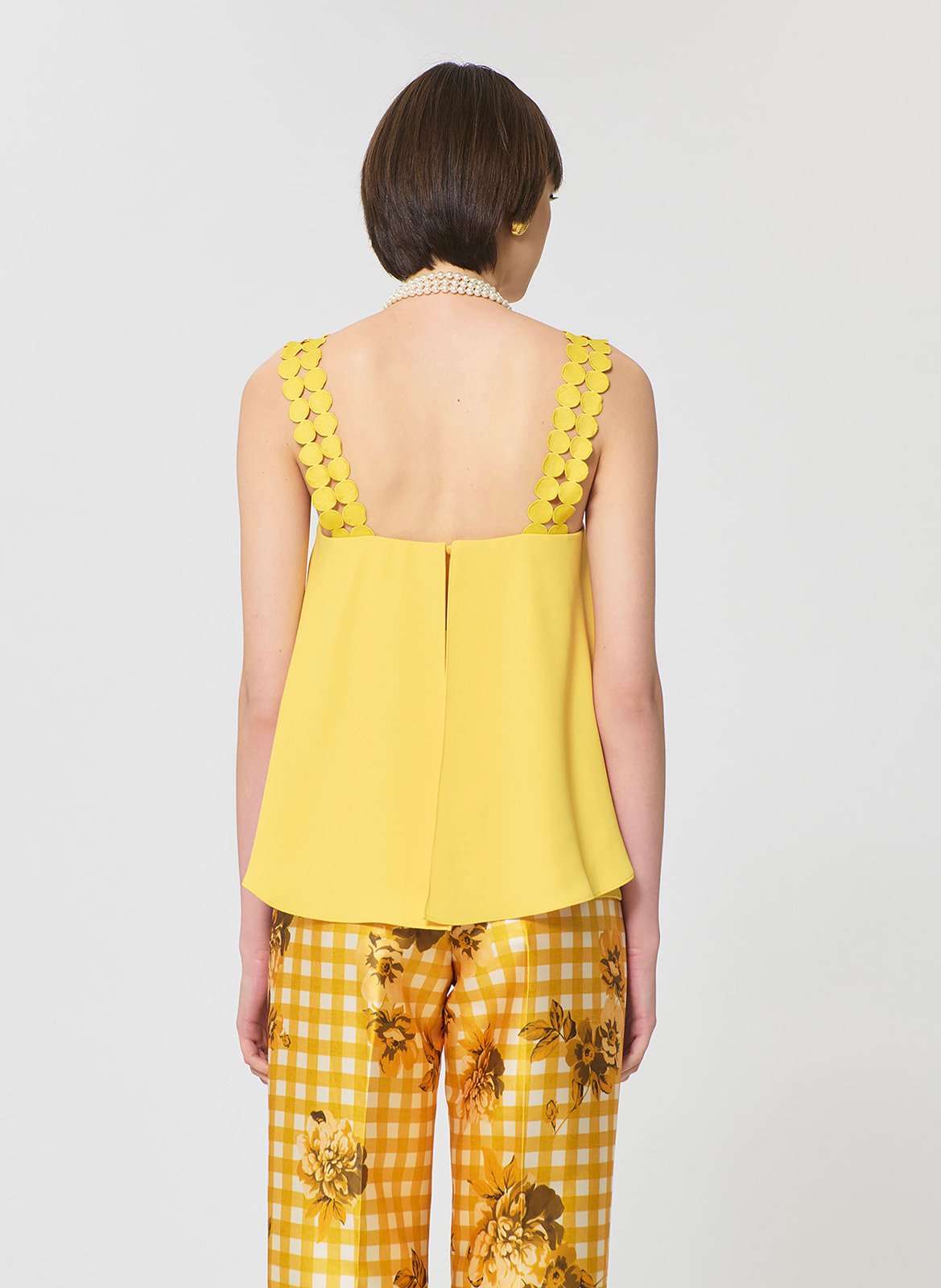 Square neck top TARA JARMON Yellow