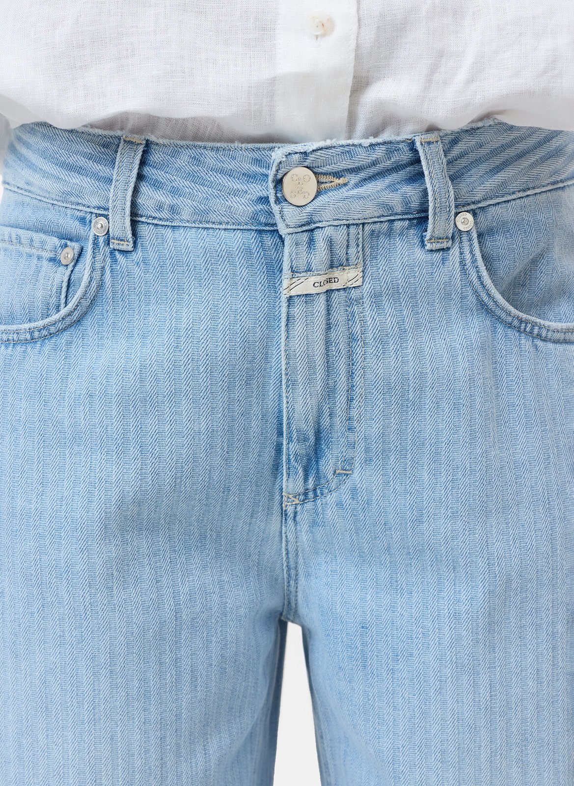 Jean ballon jacquard en coton CLOSED Bleu