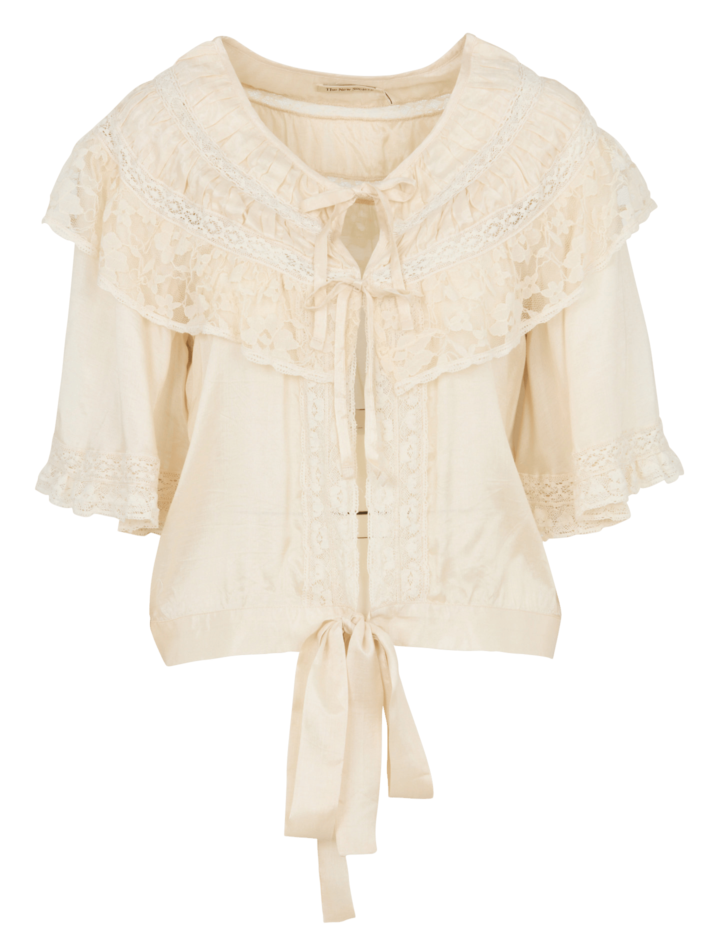 Weites Top mit Spitze THE NEW SOCIETY Weiss