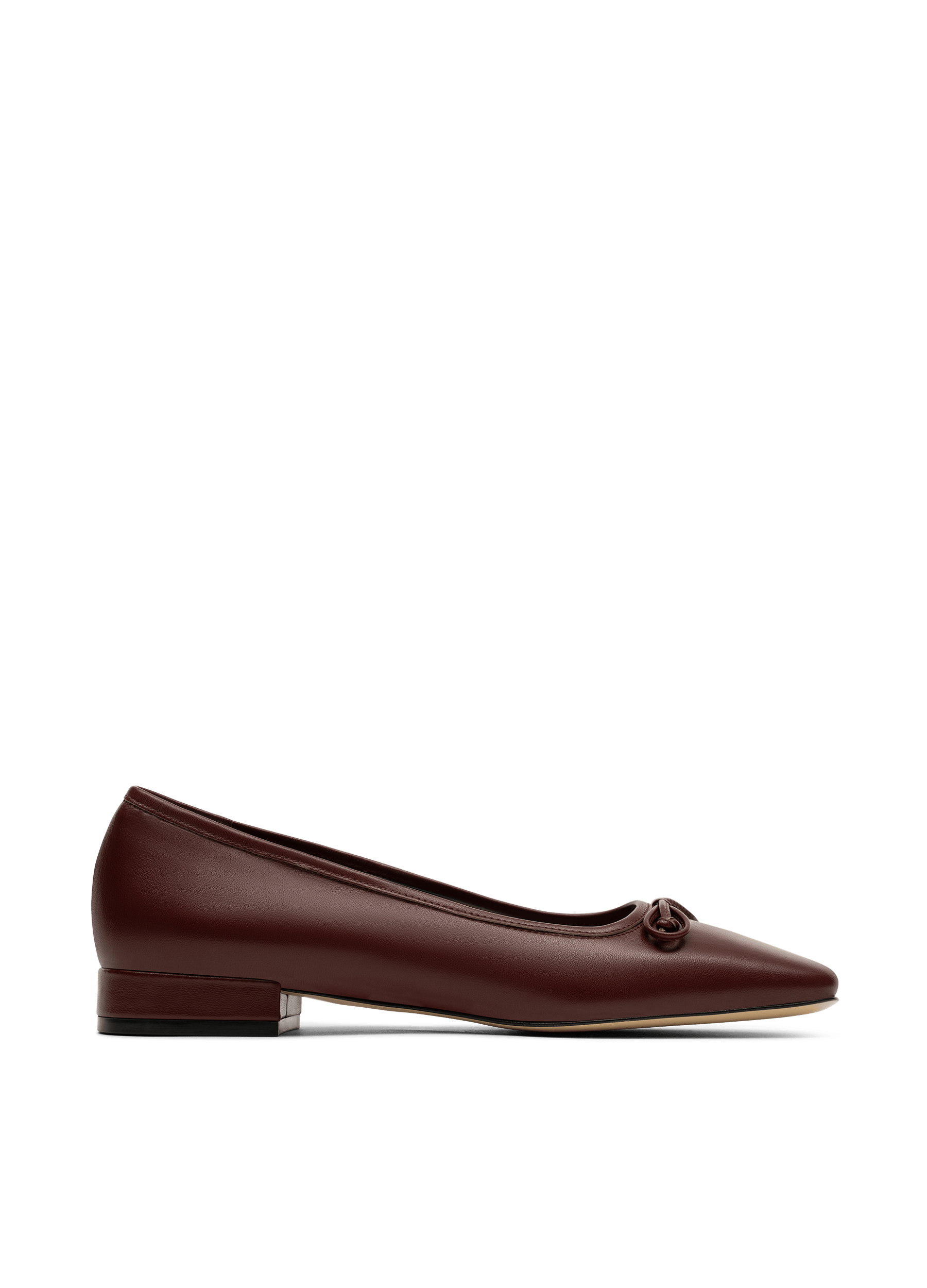 Burgundy nappa leather ballet flats PARALLELE PARIS Red