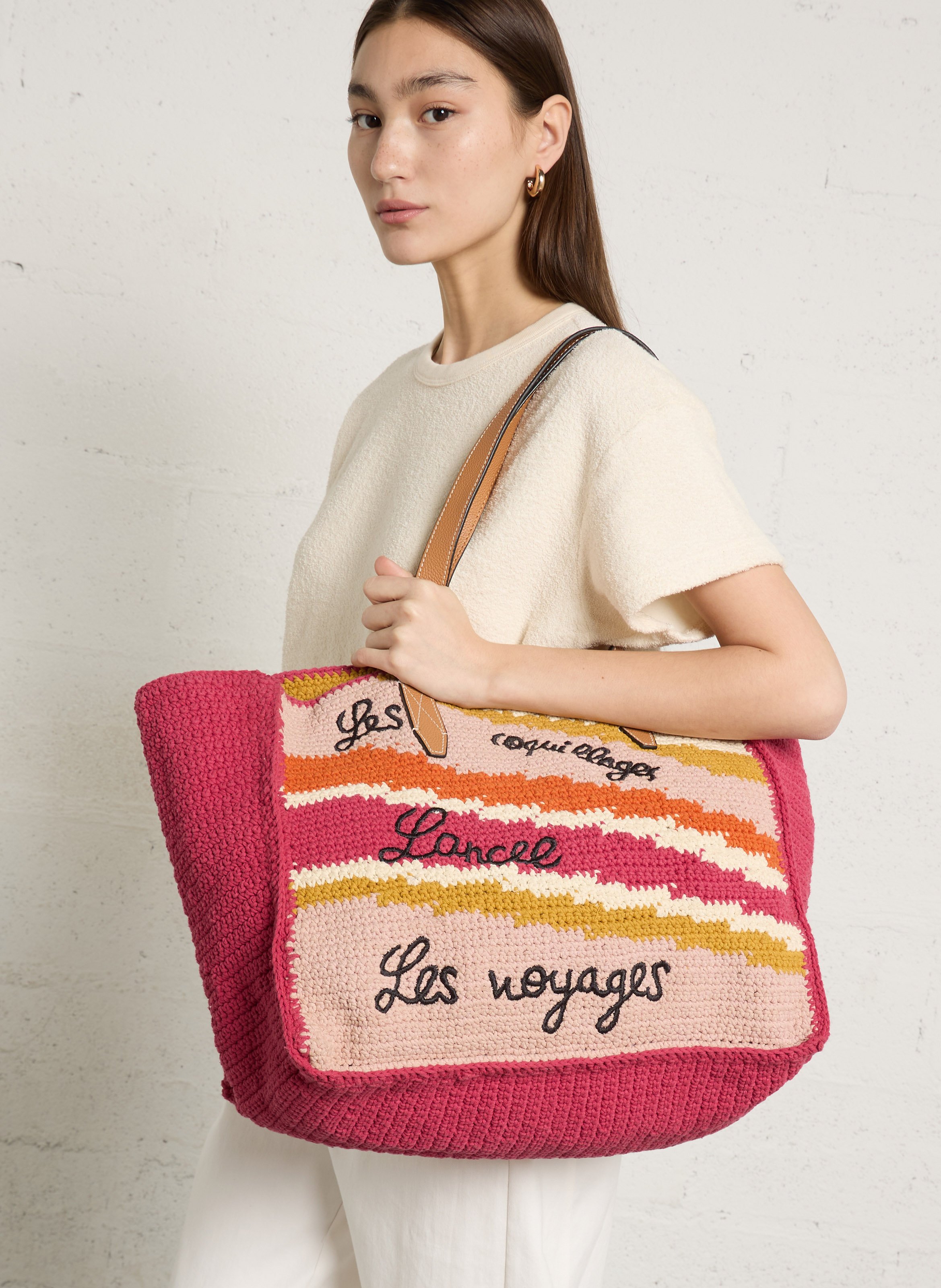 Umhängetasche mit bestickten Mustern LANCEL Mehrfarbig