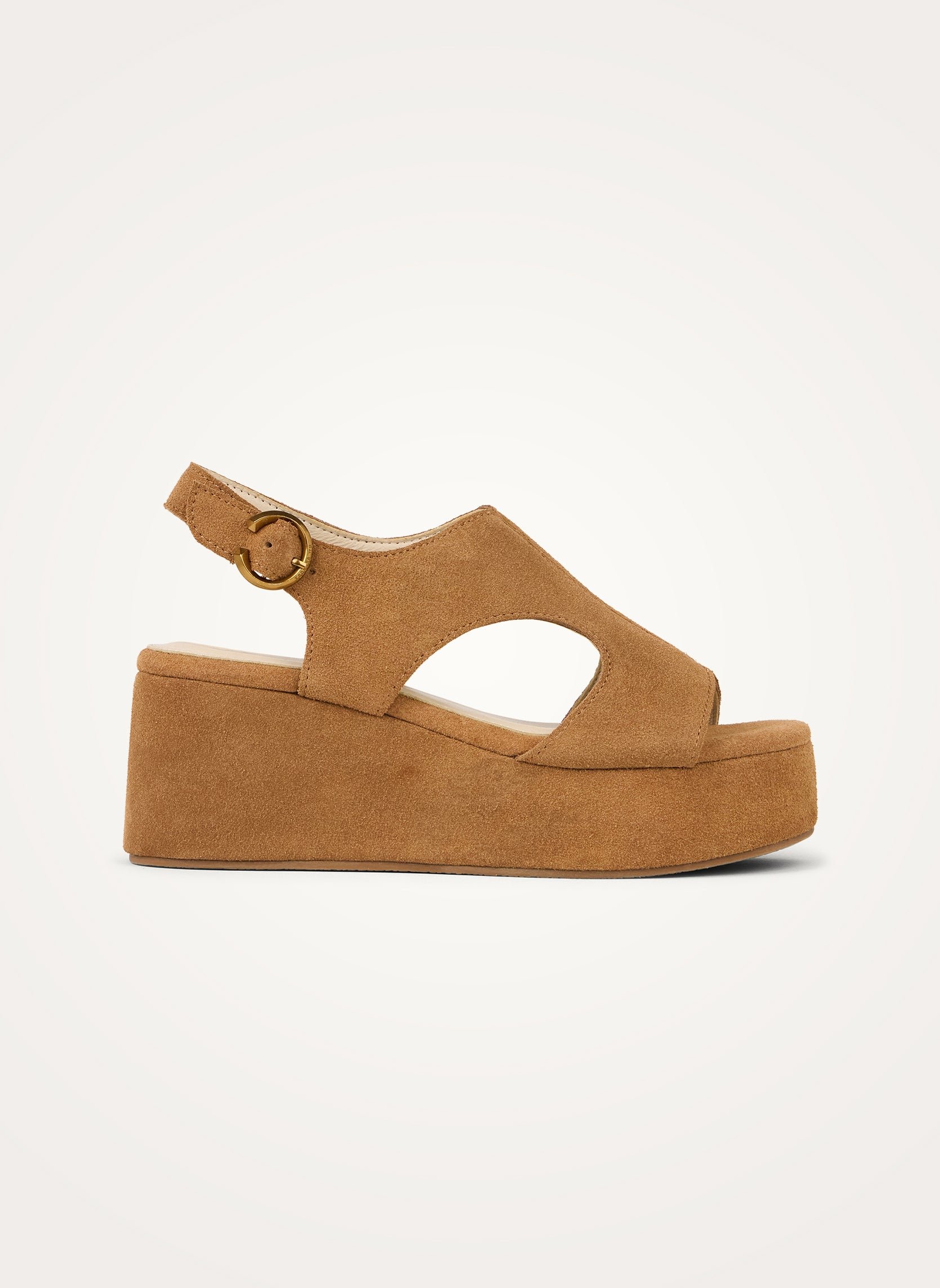 Suede platform sandals with strap VANESSA WU Brown