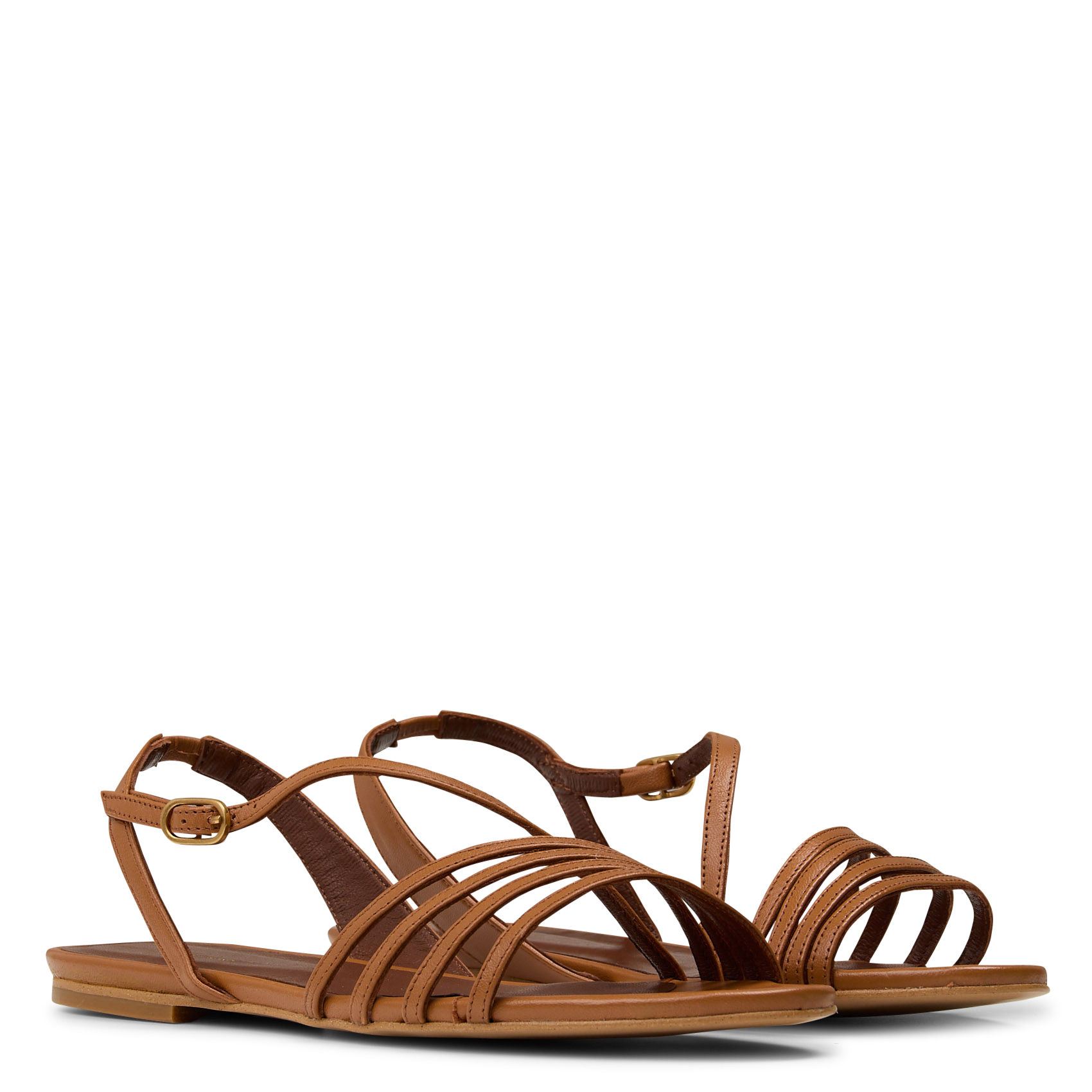 Aouda flat leather sandals ANONYMOUS COPENHAGEN Brown