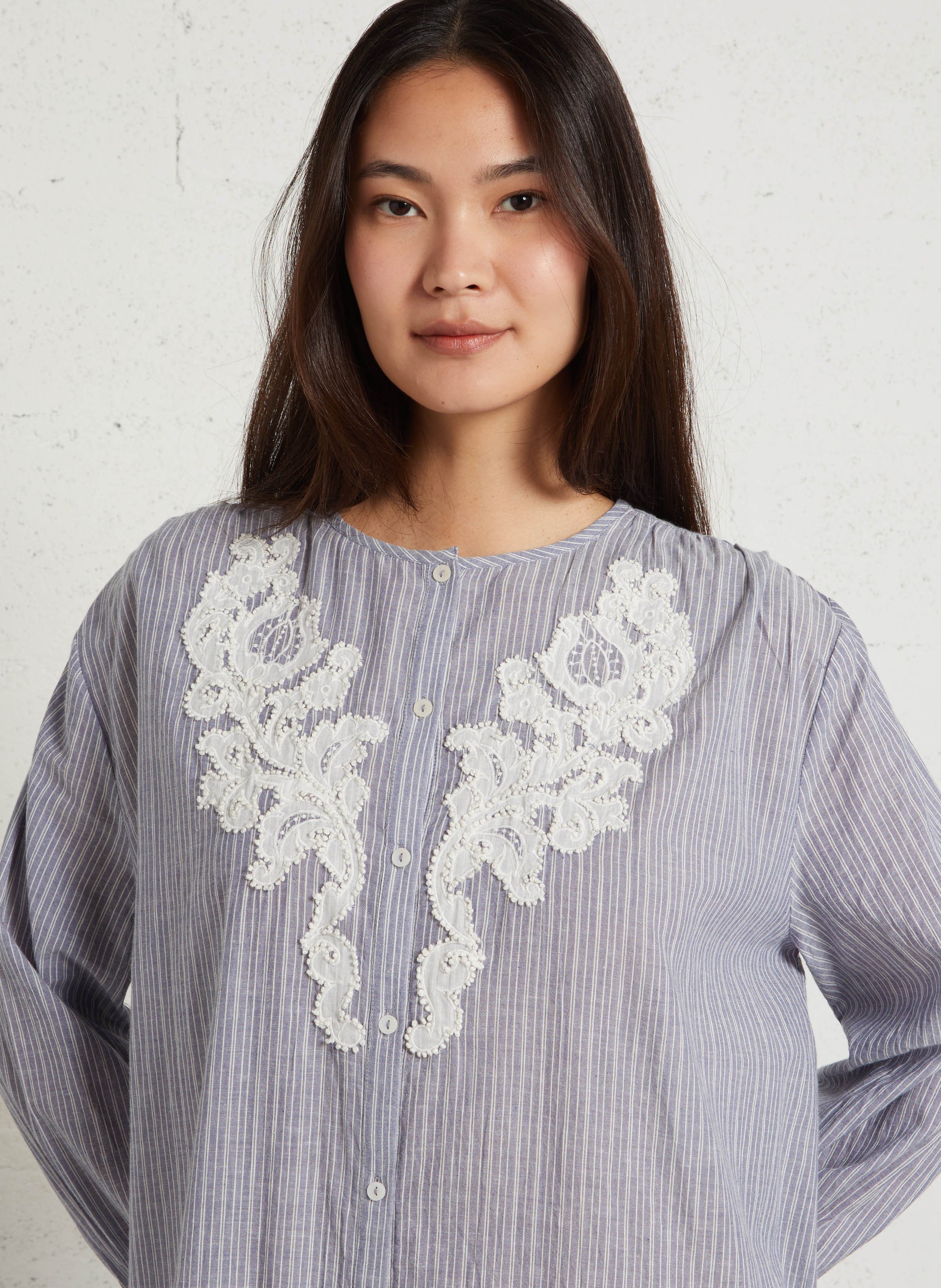 Robe longue ample en coton bio LOUISE MISHA Bleu