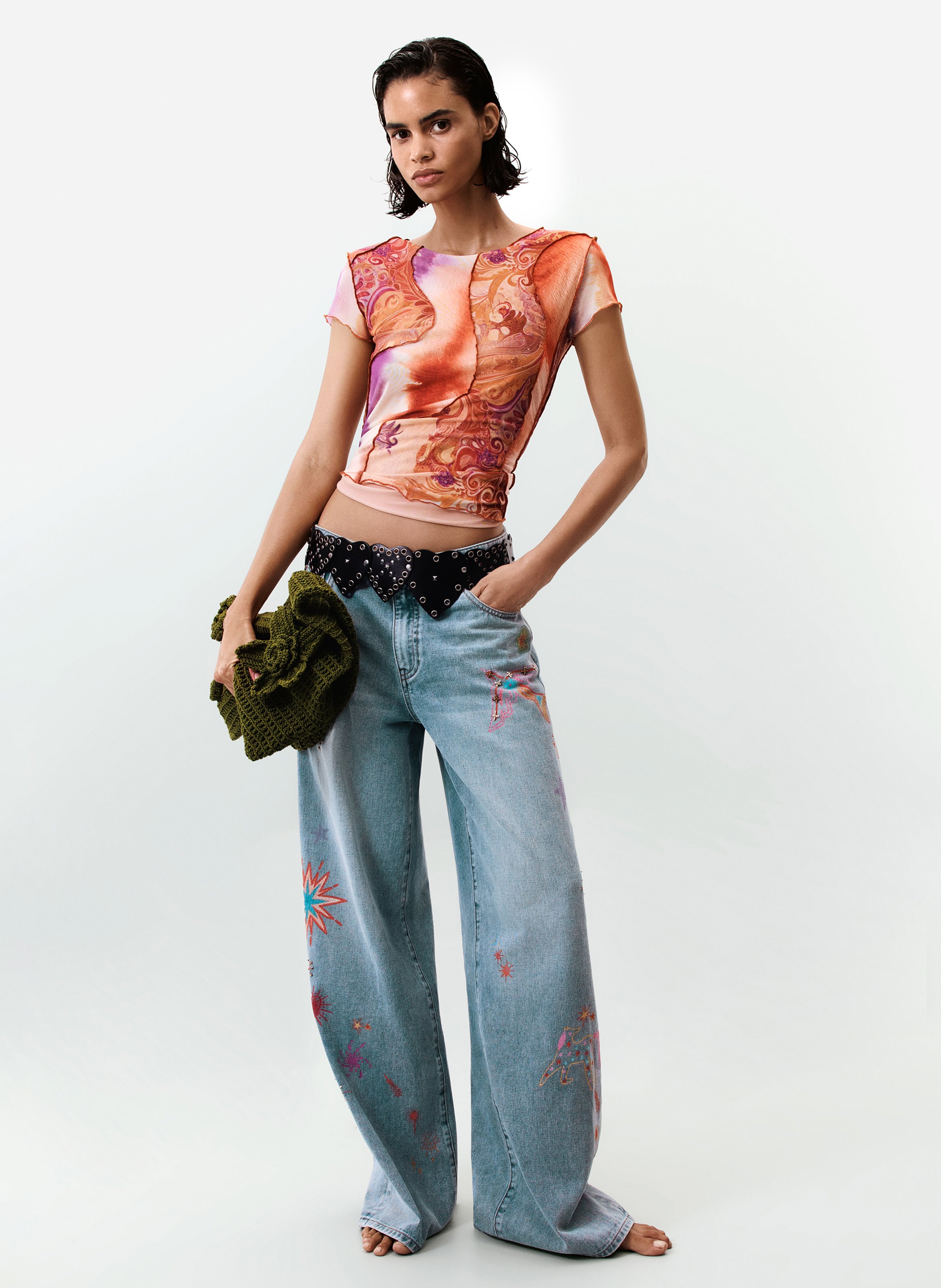 Close-fit printed T-shirt DESIGUAL Multicolored