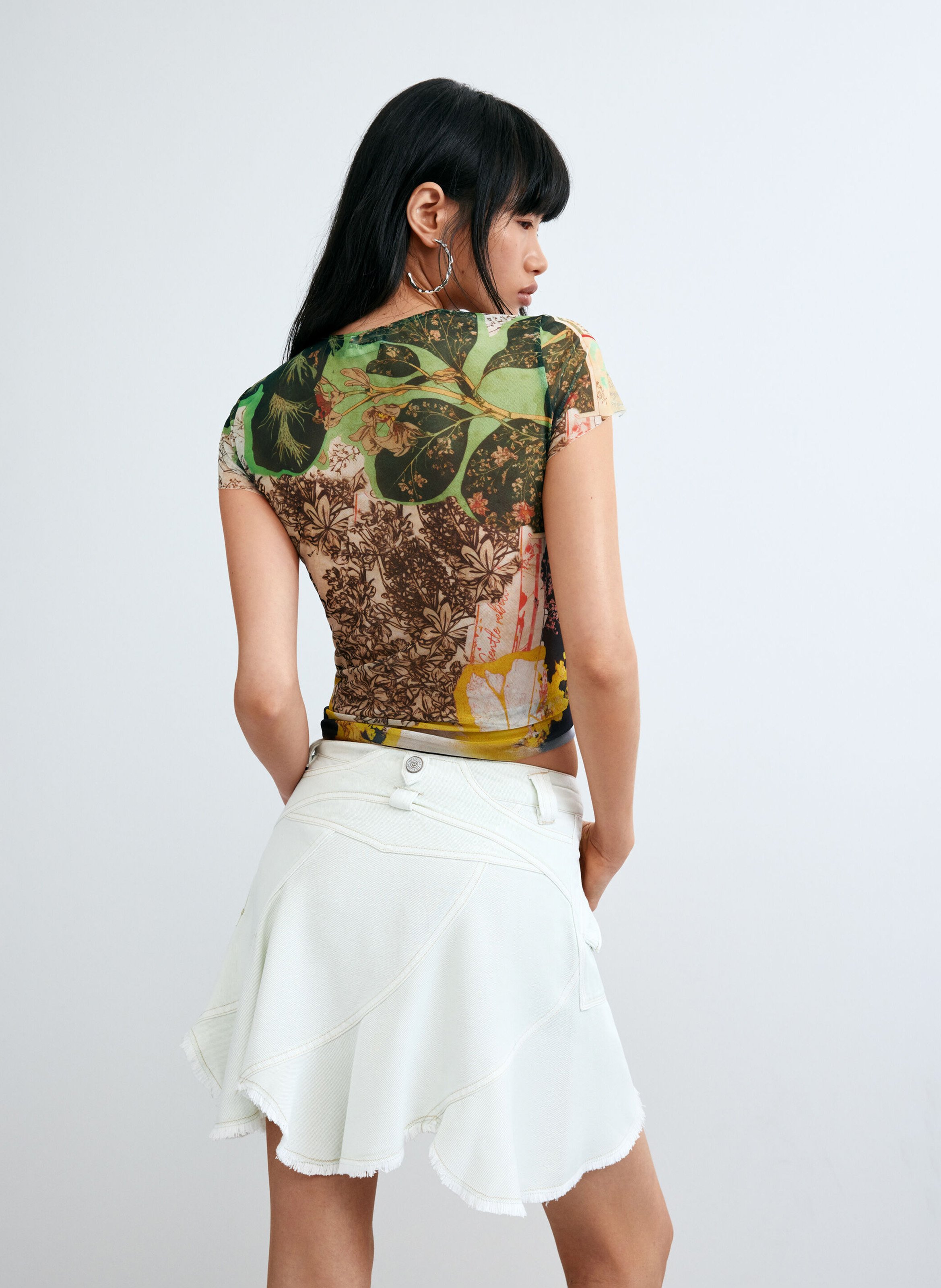 Top col rond DESIGUAL Vert