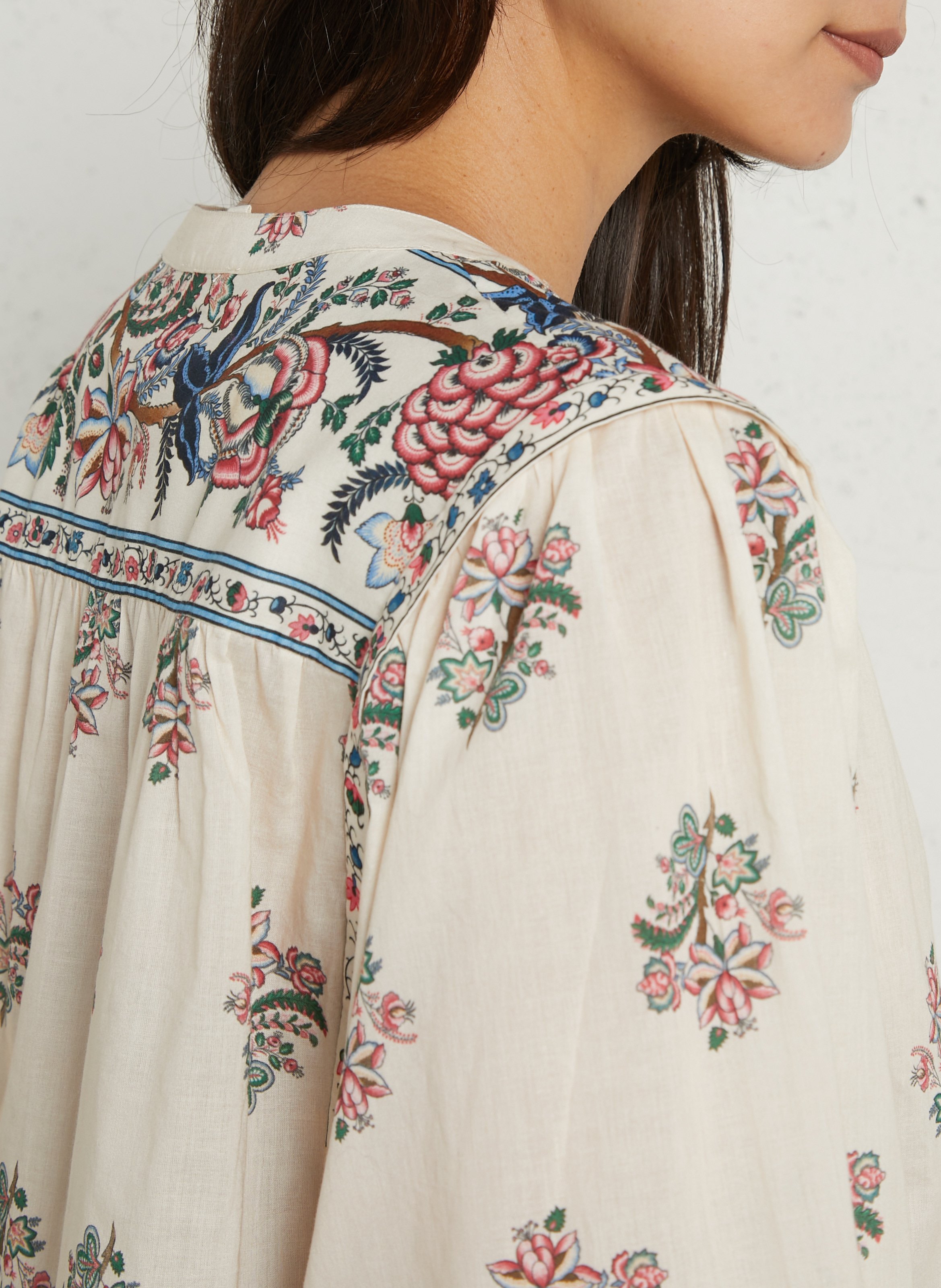Chemise col rond en coton bio LOUISE MISHA Beige