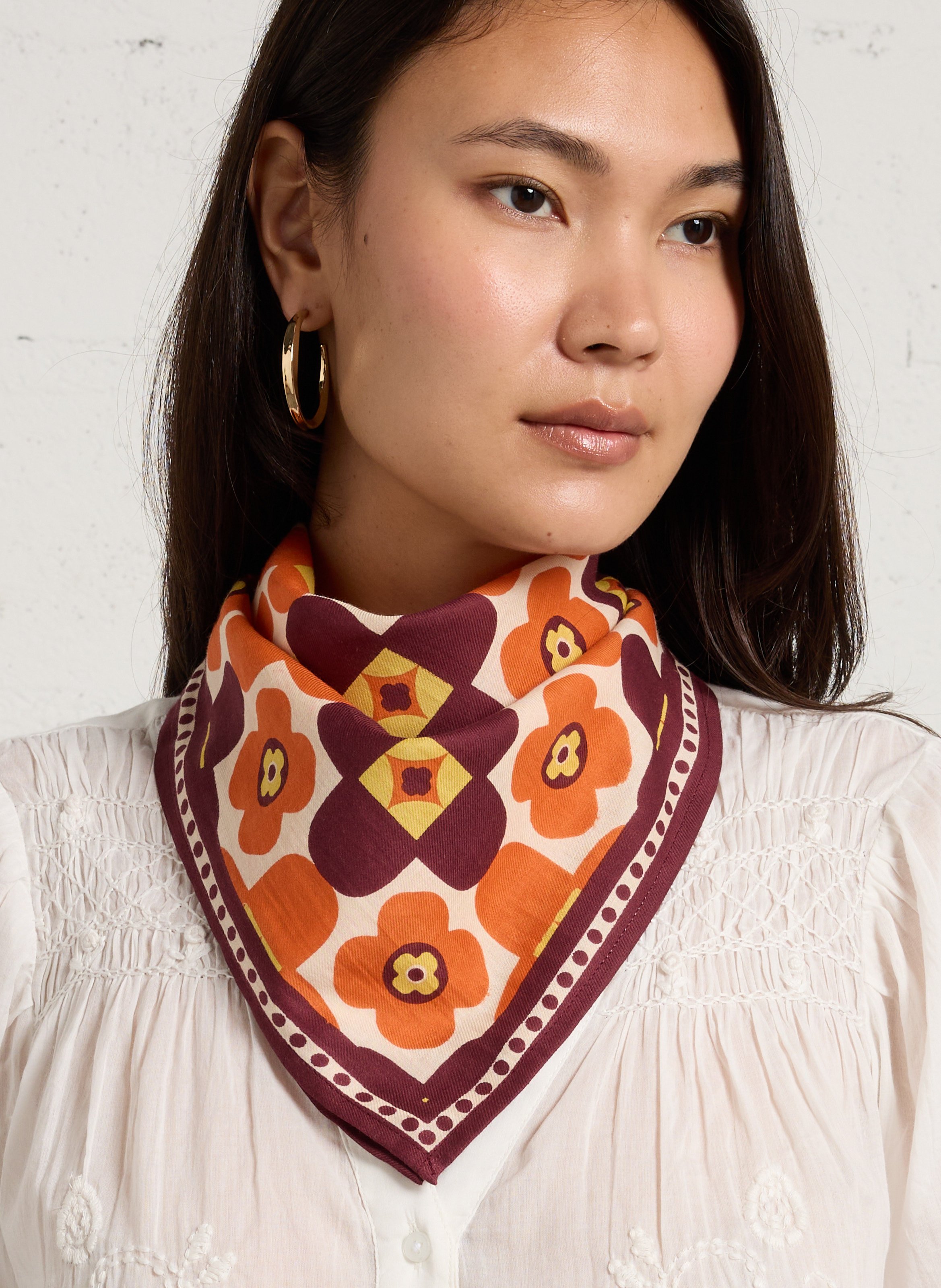 Foulard en coton imprimé APACHES COLLECTIONS Orange