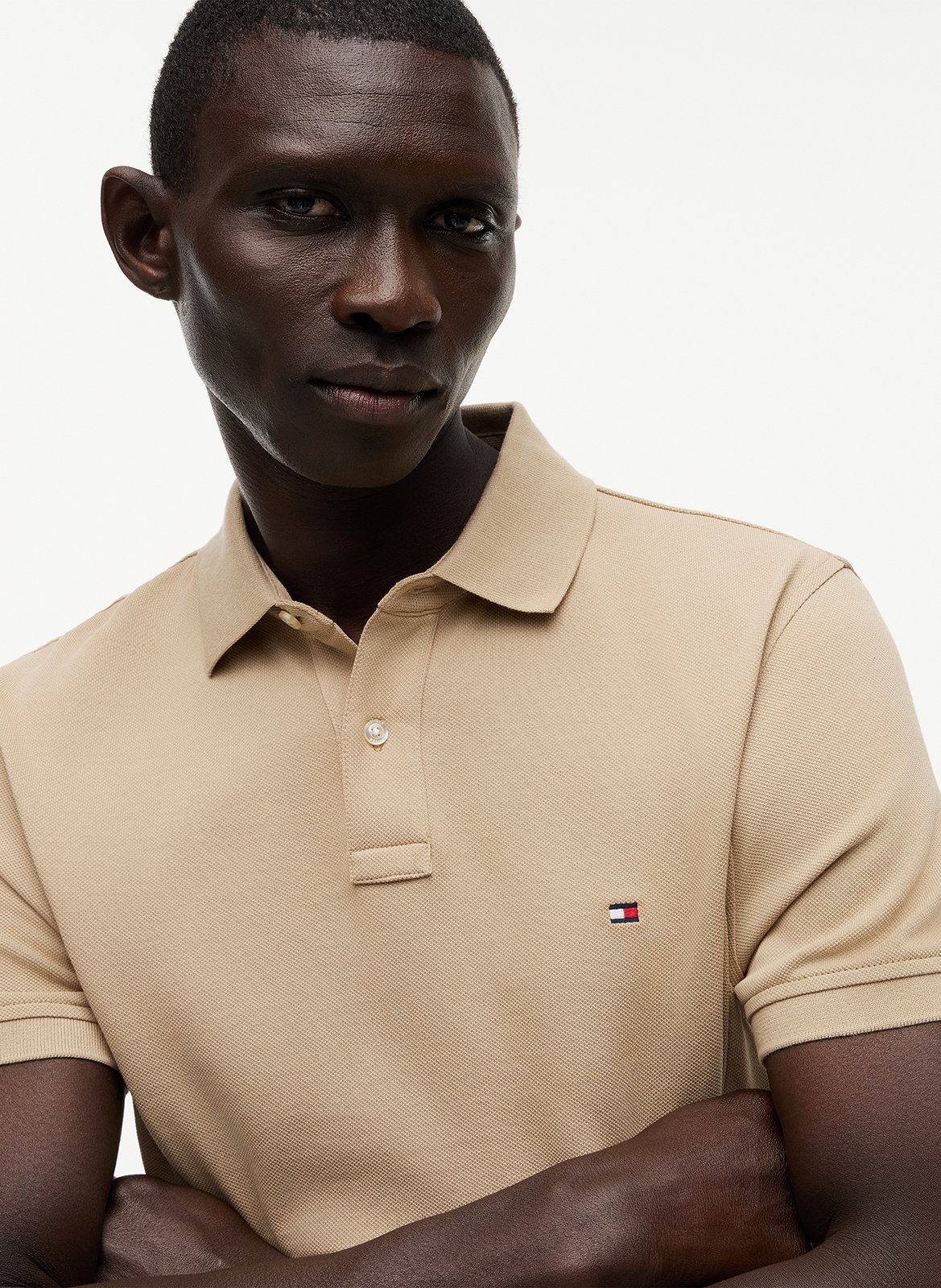 Polo regular-fit en coton biologique mélangé TOMMY HILFIGER Beige
