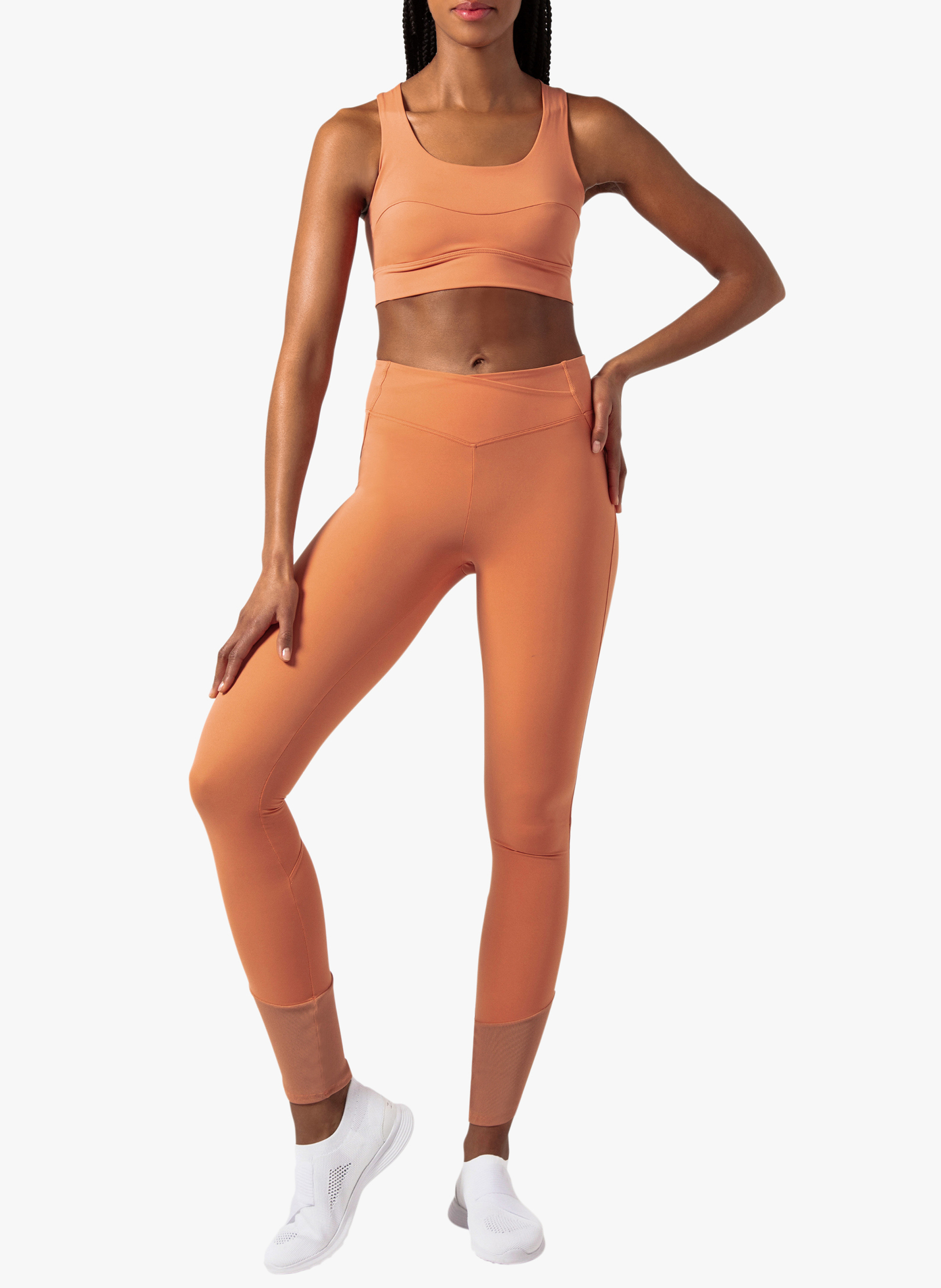 Round-neck sports crop top REPETTO Orange