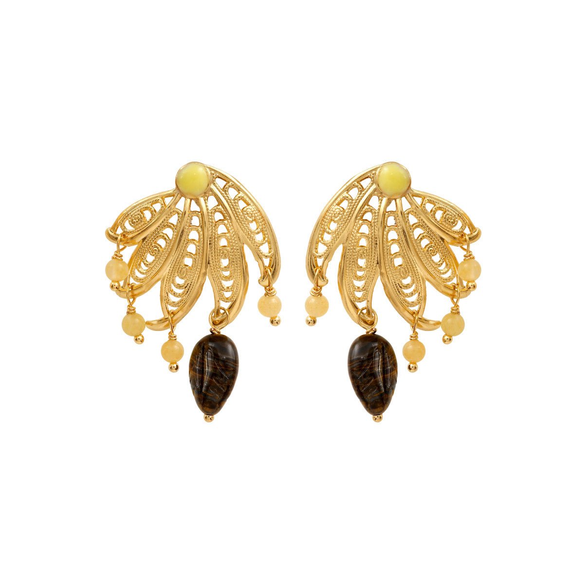 Earrings with pierced stems in gold-plated finish SATELLITE PARIS Golden
