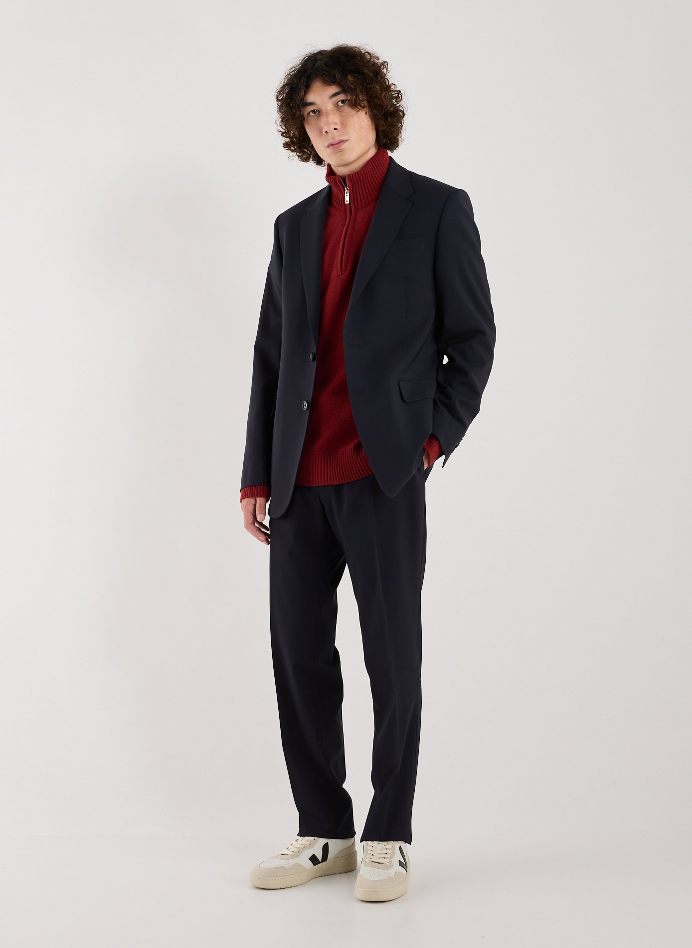 Mixed wool suit jacket from dostum-d. AU PRINTEMPS PARIS Blue
