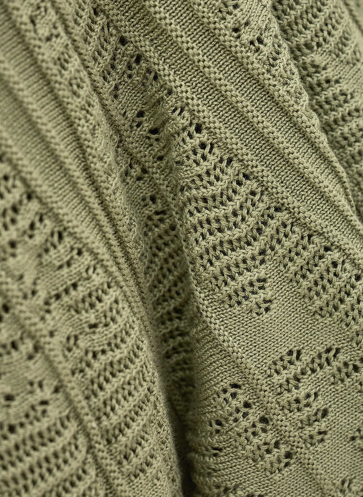 Oberteil mit schulterfreiem Design aus durchbrochener Baumwollmischung BA&SH Khaki