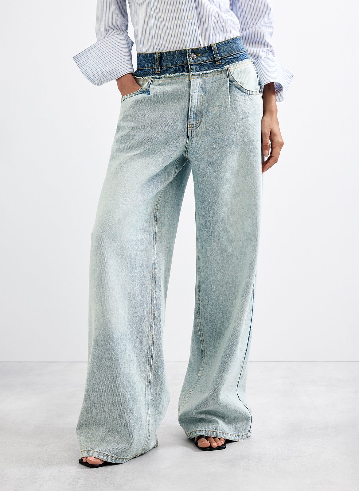 Wijde jeans van katoendenim DESIGUAL Blauw