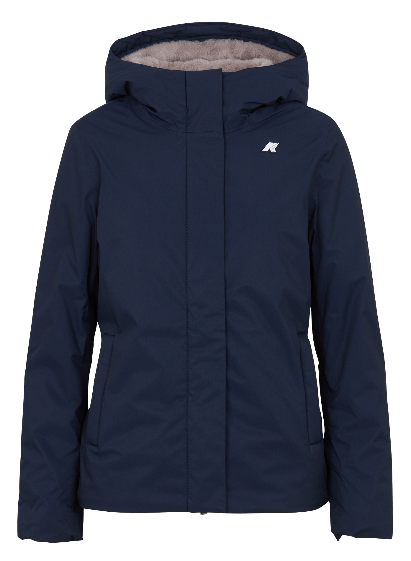Gerade geschnittener Mantel mit Stehkragen K-WAY Blau