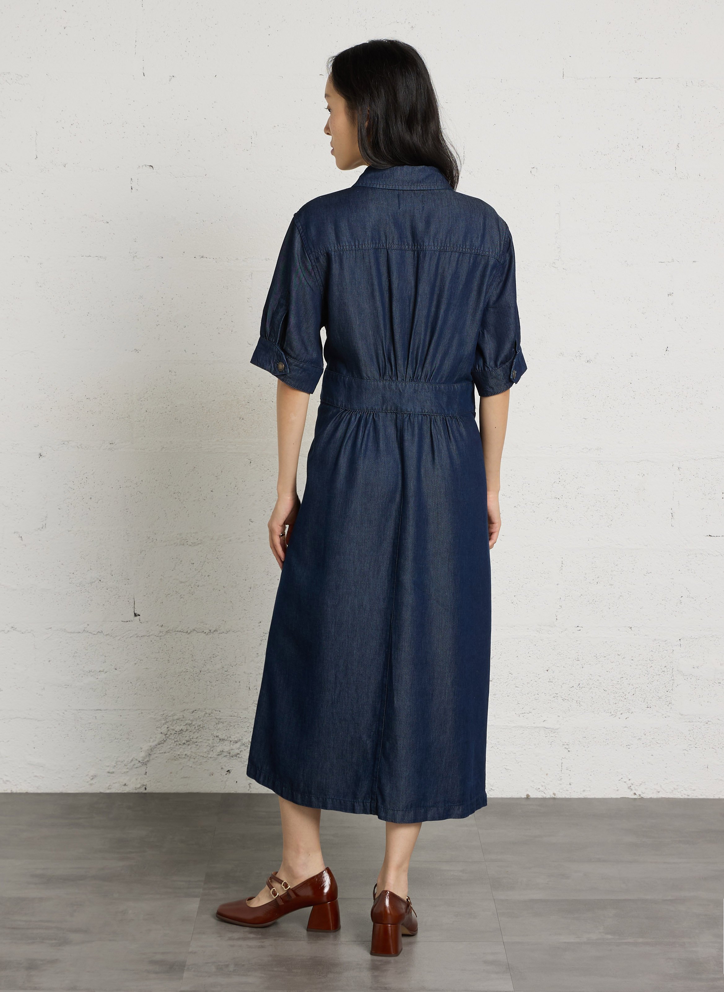 Robe longue effet jean à manches courtes MAISON 123 Bleu