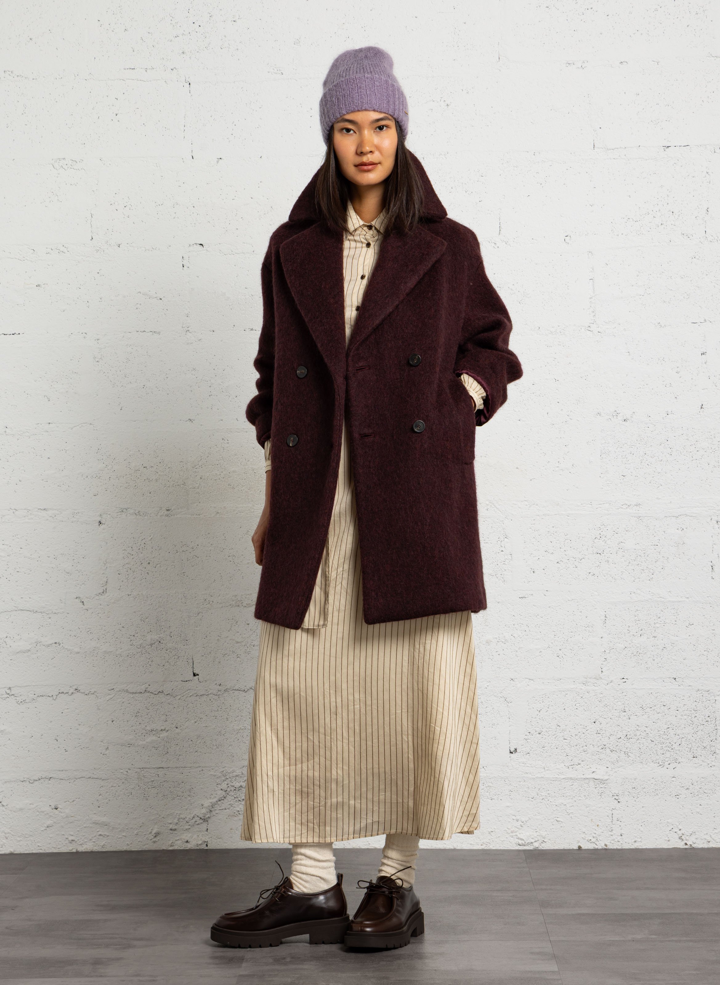 Gerader Mantel aus Wollmix MAX MARA WEEK END Pflaume