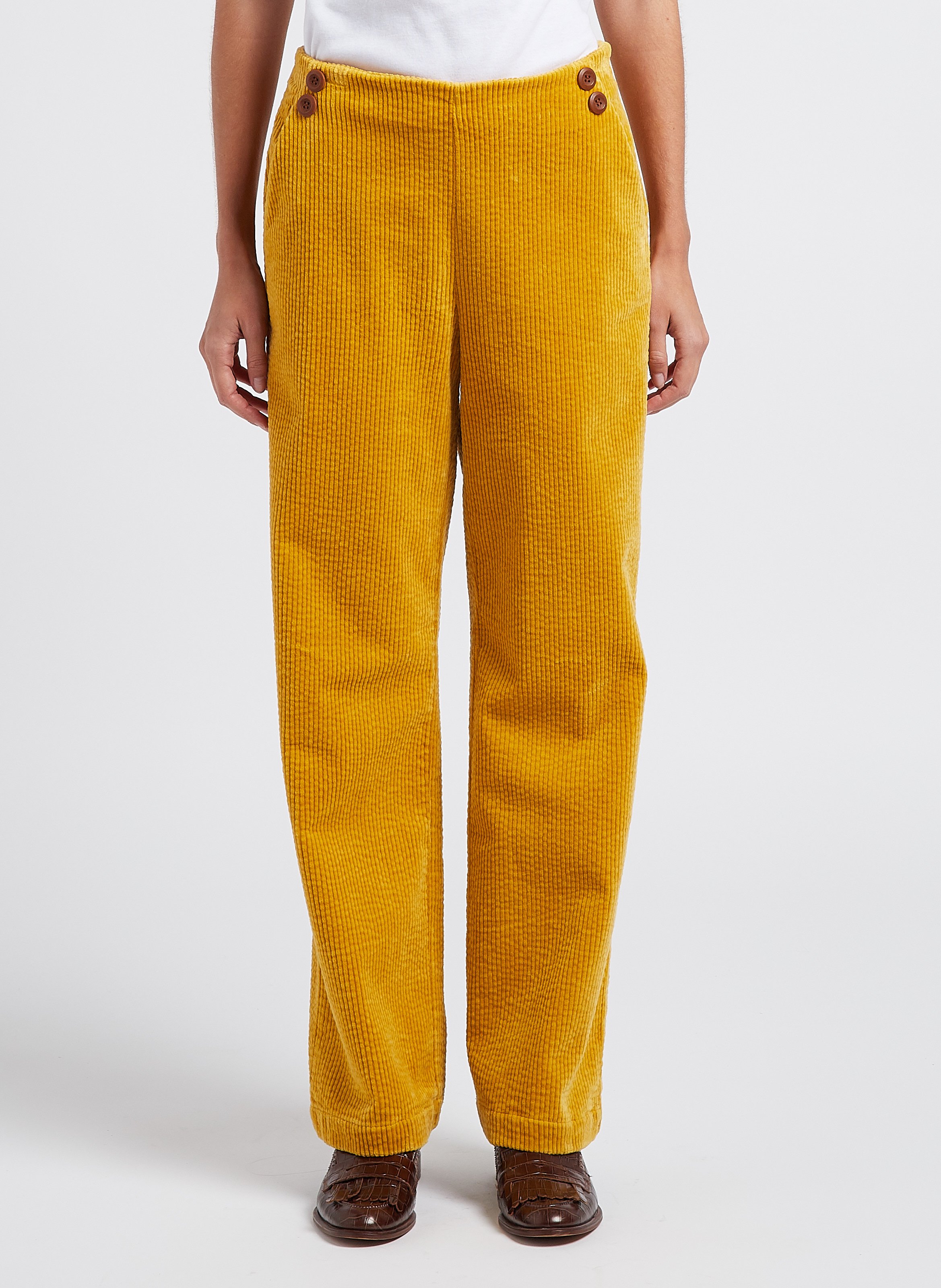 Pantalon discount jaune femme