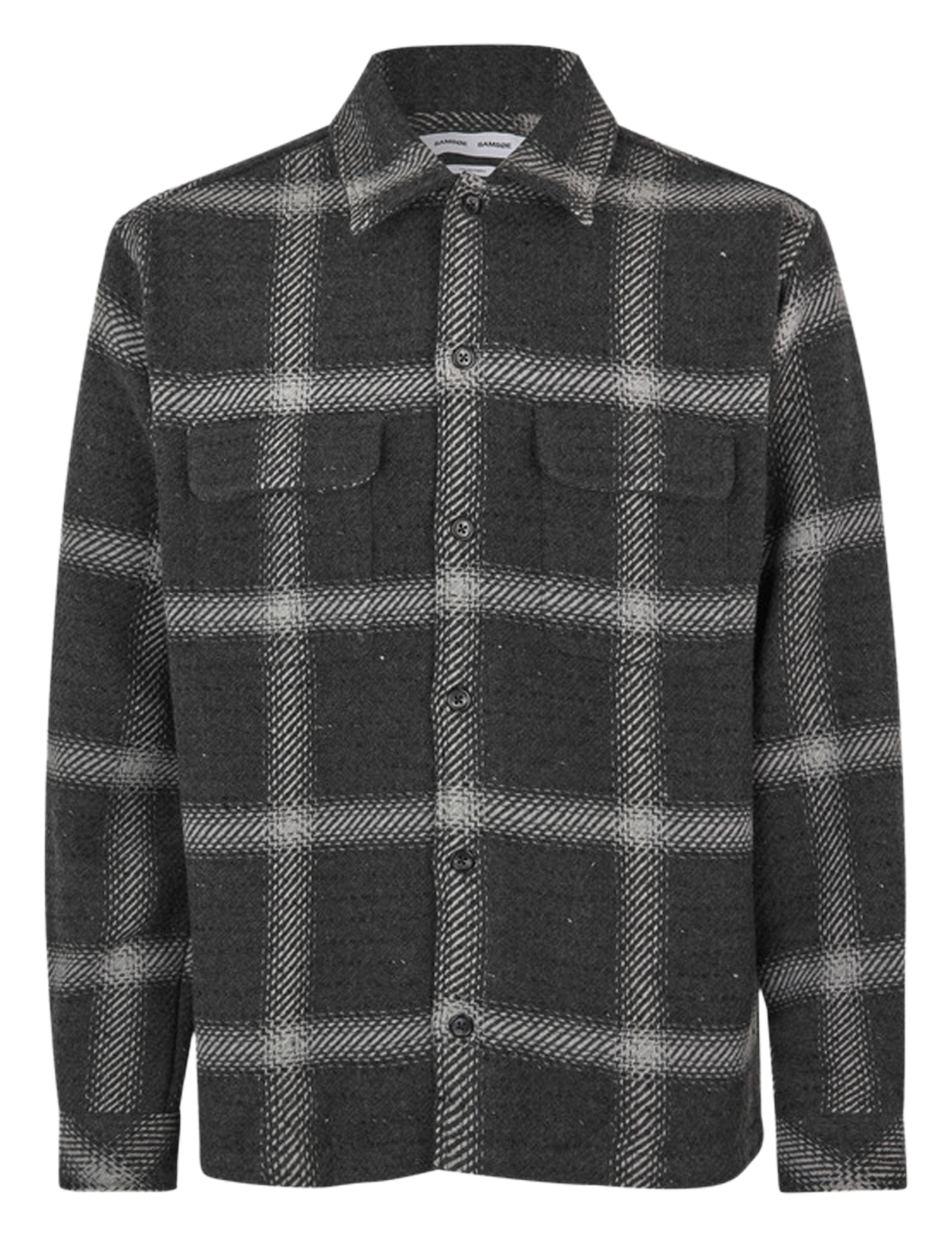 Karierte Hemdjacke mit klassischem Kragen SAMSOE SAMSOE Grau