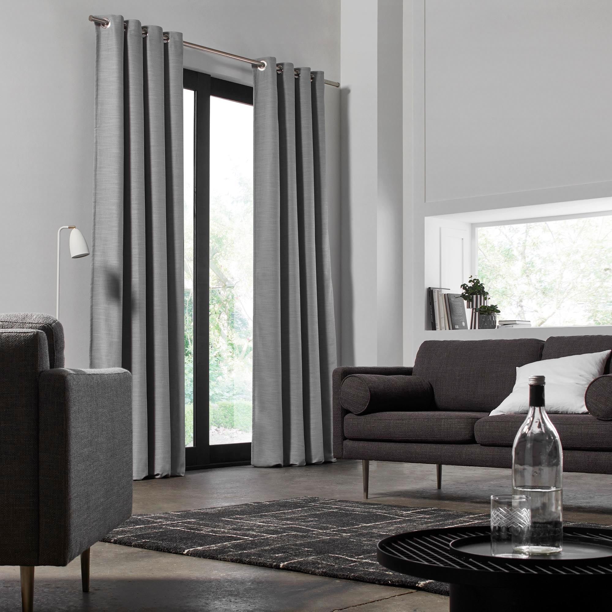 BELLAVISTA - Lined black-out curtain with eyelets MADURA Grey