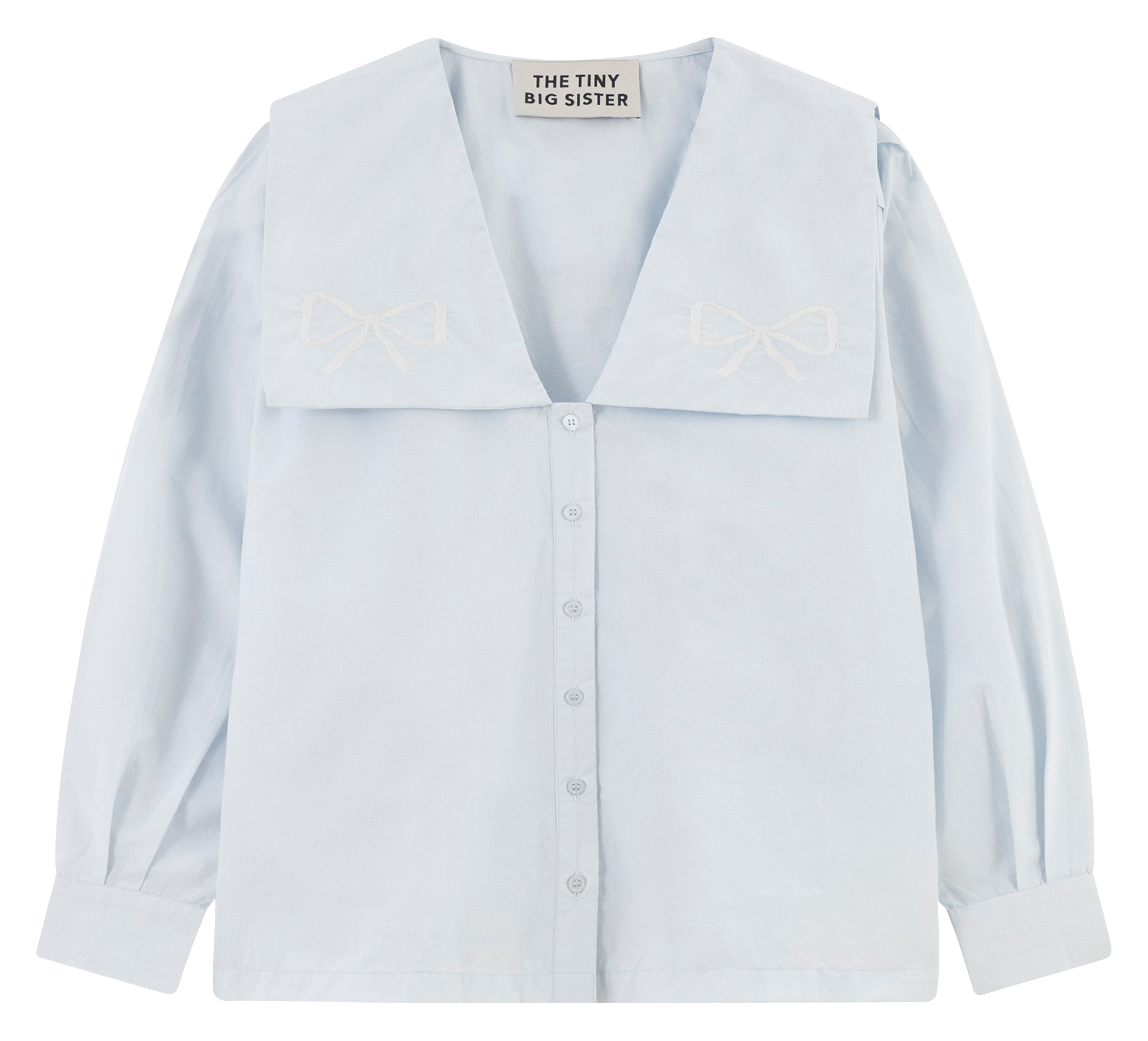 Chemise ample brodée en coton THE TINY BIG SISTER Bleu